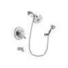 Delta Leland Chrome Finish Dual Control Tub and Shower Faucet System Package with 5-1/2 inch Shower Head and 5-Spray Adjustable Wall Mount Hand Shower Includes Rough-in Valve and Tub Spout DSP0417V