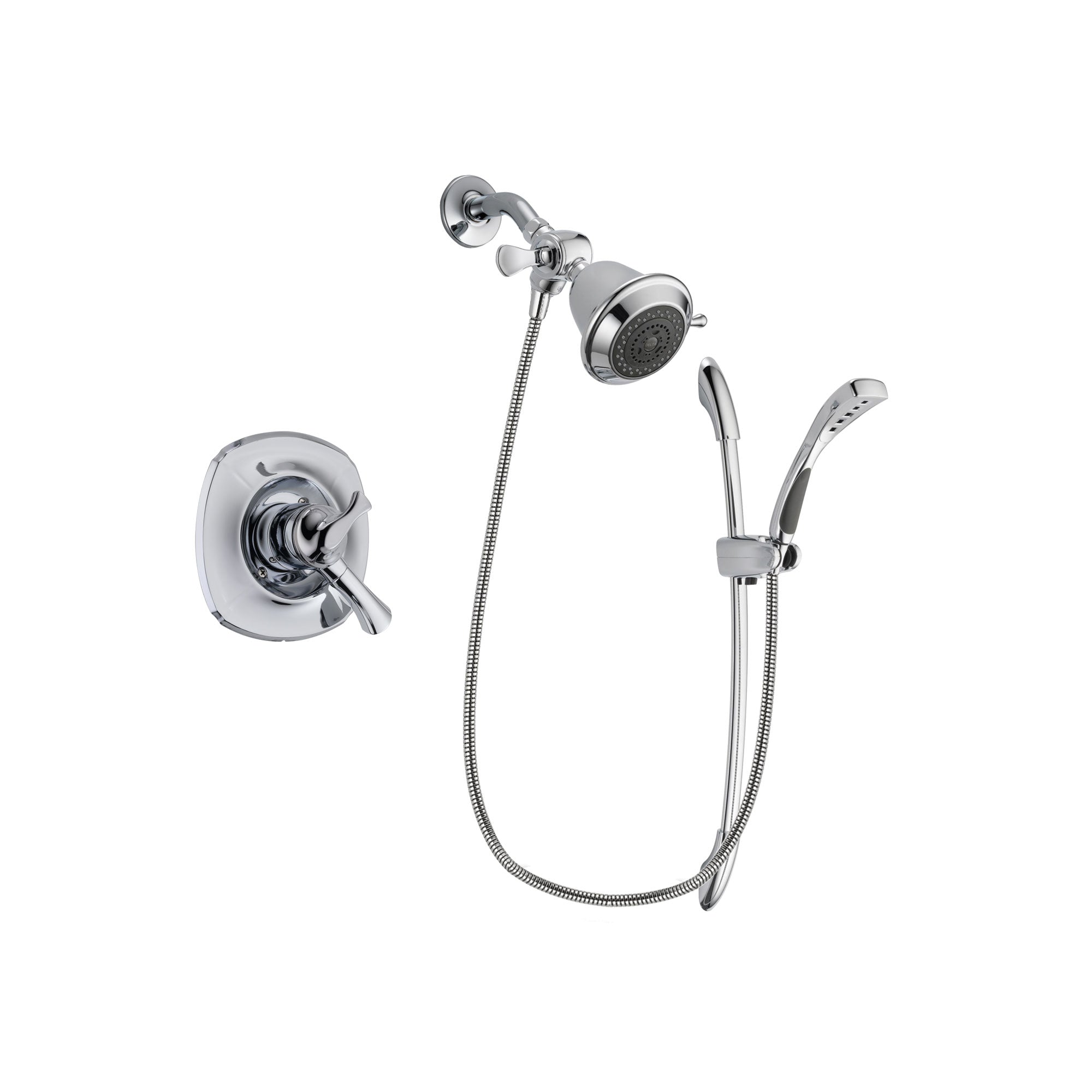 Delta Addison Chrome Finish Dual Control Shower Faucet System Package with Shower Head and Handheld Shower with Slide Bar Includes Rough-in Valve DSP0454V