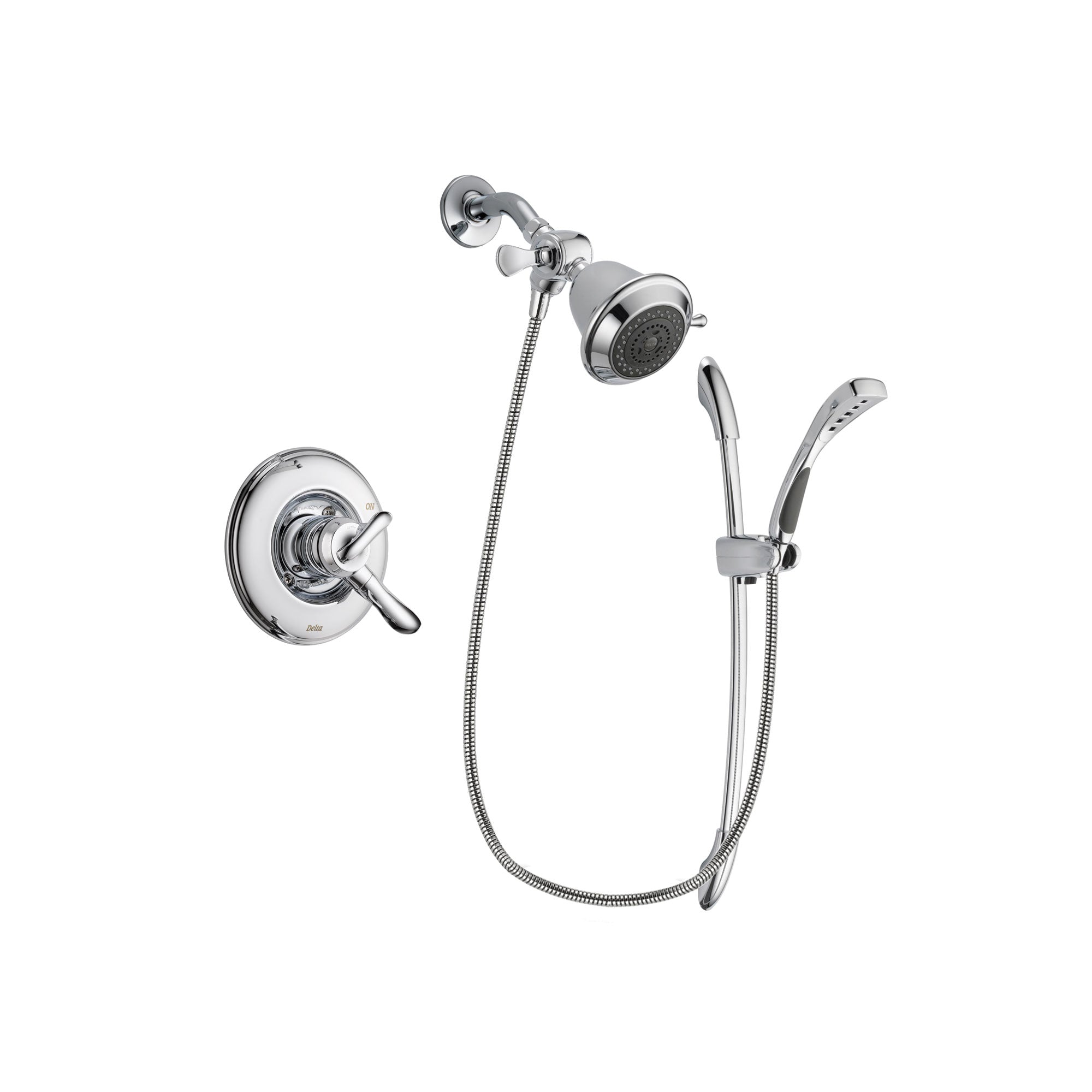 Delta Linden Chrome Finish Dual Control Shower Faucet System Package with Shower Head and Handheld Shower with Slide Bar Includes Rough-in Valve DSP0456V