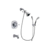 Delta Addison Chrome Finish Tub and Shower Faucet System Package with Water Efficient Showerhead and Handheld Shower with Slide Bar Includes Rough-in Valve and Tub Spout DSP0475V