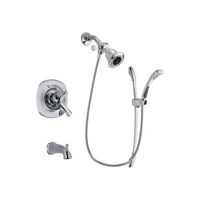 Delta Addison Chrome Finish Dual Control Tub and Shower Faucet System Package with Water Efficient Showerhead and Handheld Shower with Slide Bar Includes Rough-in Valve and Tub Spout DSP0487V