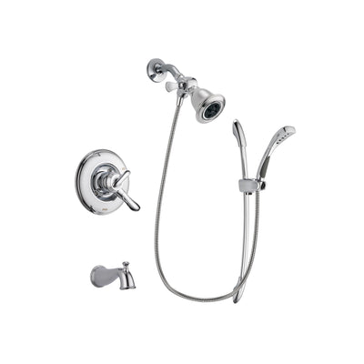 Delta Linden Chrome Finish Dual Control Tub and Shower Faucet System Package with Water Efficient Showerhead and Handheld Shower with Slide Bar Includes Rough-in Valve and Tub Spout DSP0489V