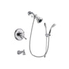 Delta Cassidy Chrome Finish Dual Control Tub and Shower Faucet System Package with Water Efficient Showerhead and Handheld Shower with Slide Bar Includes Rough-in Valve and Tub Spout DSP0491V