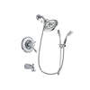 Delta Leland Chrome Finish Thermostatic Tub and Shower Faucet System Package with Large Rain Showerhead and Handheld Shower with Slide Bar Includes Rough-in Valve and Tub Spout DSP0497V