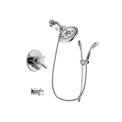 Delta Compel Chrome Finish Dual Control Tub and Shower Faucet System Package with Large Rain Showerhead and Handheld Shower with Slide Bar Includes Rough-in Valve and Tub Spout DSP0517V