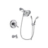Delta Cassidy Chrome Finish Dual Control Tub and Shower Faucet System Package with Large Rain Showerhead and Handheld Shower with Slide Bar Includes Rough-in Valve and Tub Spout DSP0525V