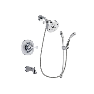Delta Addison Chrome Finish Tub and Shower Faucet System Package with 5-1/2 inch Shower Head and Handheld Shower with Slide Bar Includes Rough-in Valve and Tub Spout DSP0543V