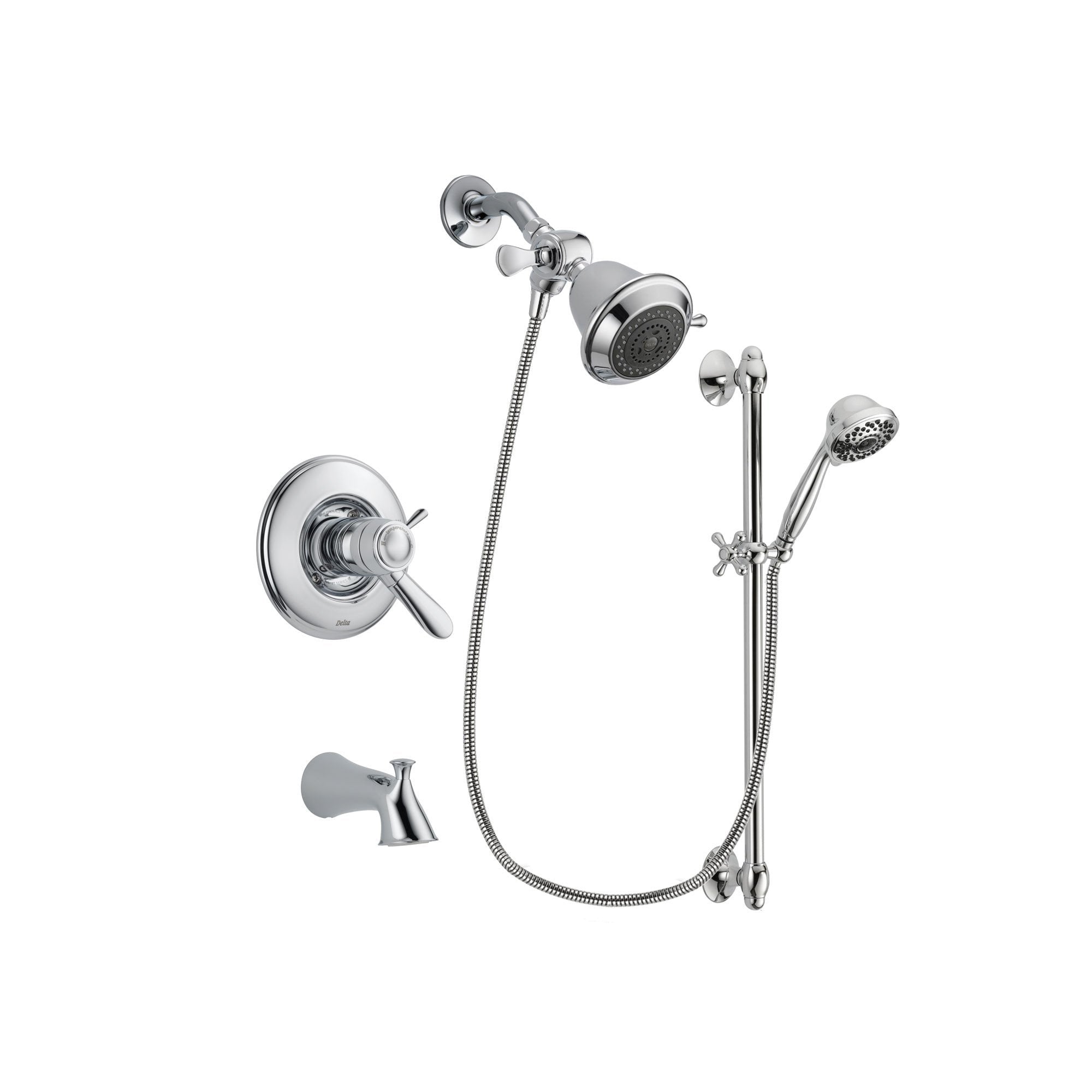 Delta Lahara Chrome Tub and Shower Faucet System with Hand Shower DSP0561V