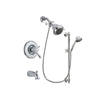 Delta Leland Chrome Finish Thermostatic Tub and Shower Faucet System Package with Shower Head and 7-Spray Handheld Shower Sprayer with Slide Bar Includes Rough-in Valve and Tub Spout DSP0565V