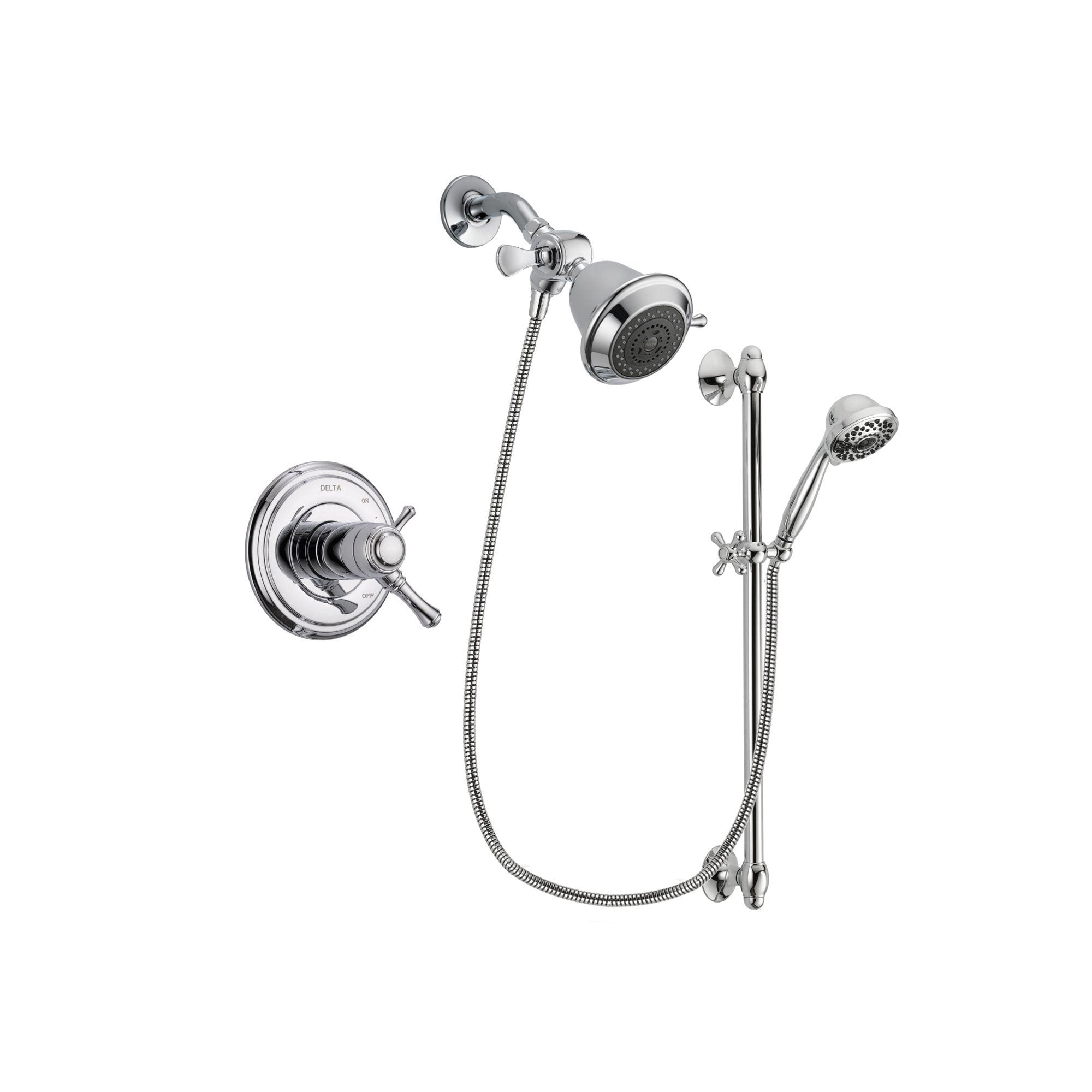Delta Cassidy Chrome Shower Faucet System w/ Showerhead and Hand Shower DSP0570V