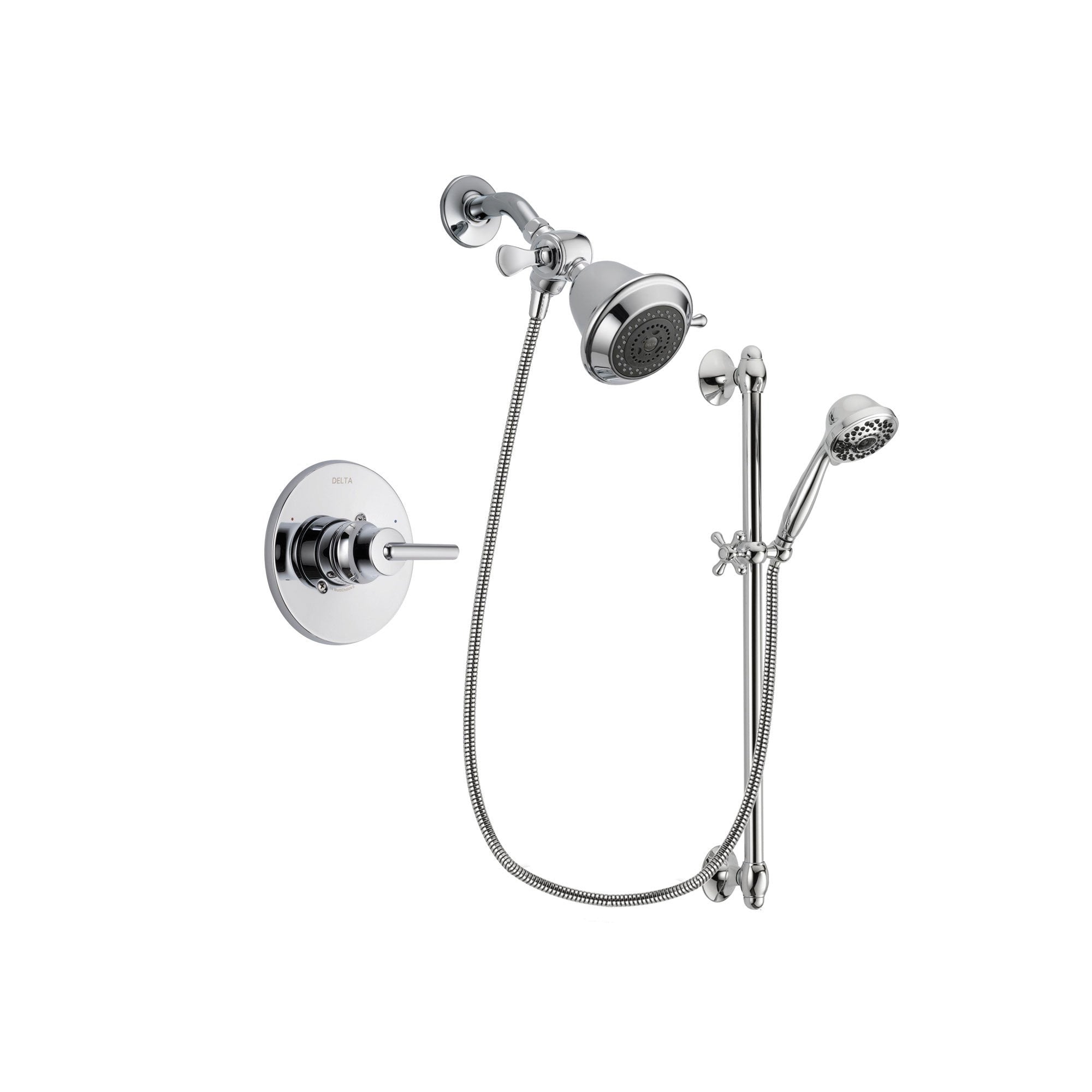 Delta Trinsic Chrome Shower Faucet System w/ Showerhead and Hand Shower DSP0574V