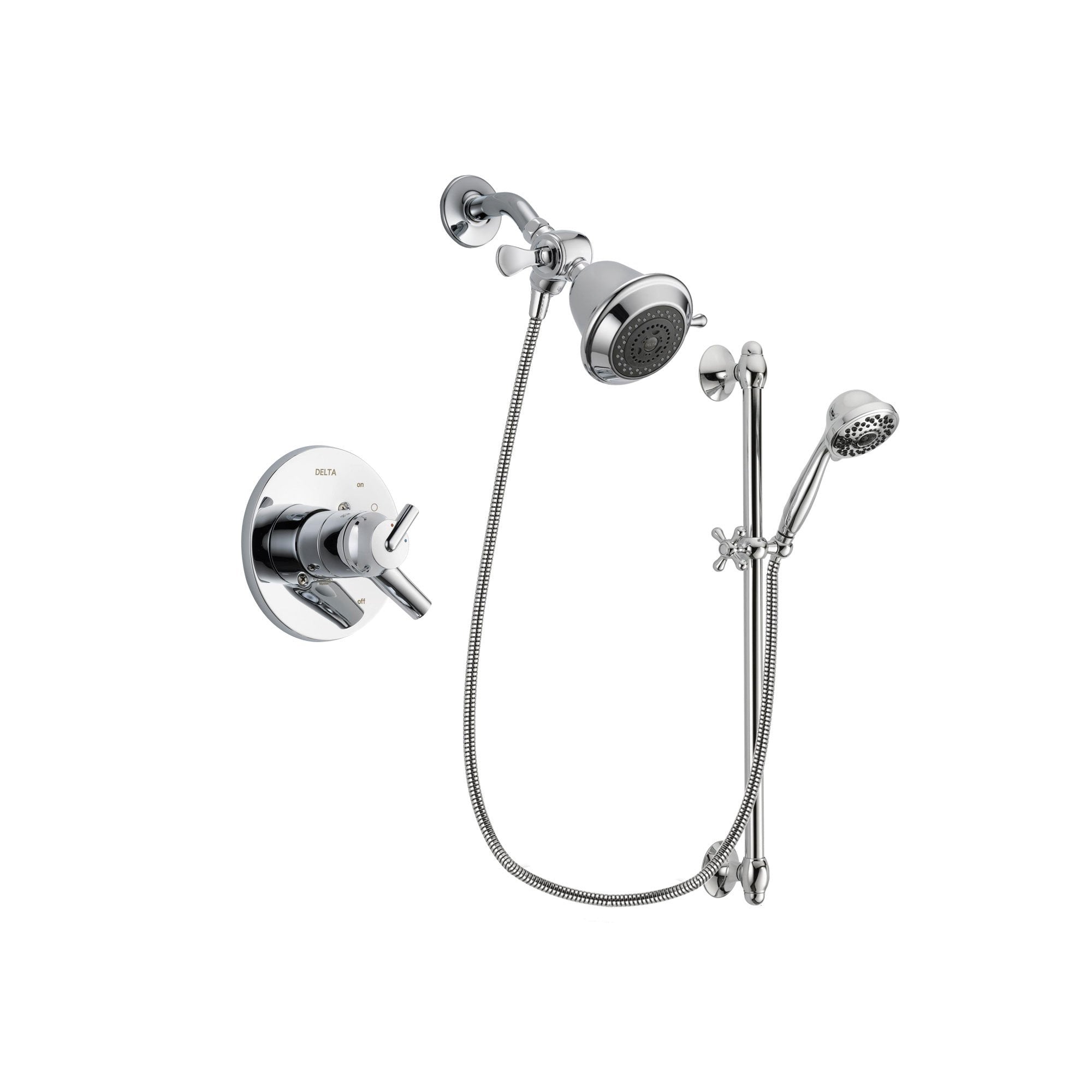 Delta Trinsic Chrome Shower Faucet System w/ Showerhead and Hand Shower DSP0584V