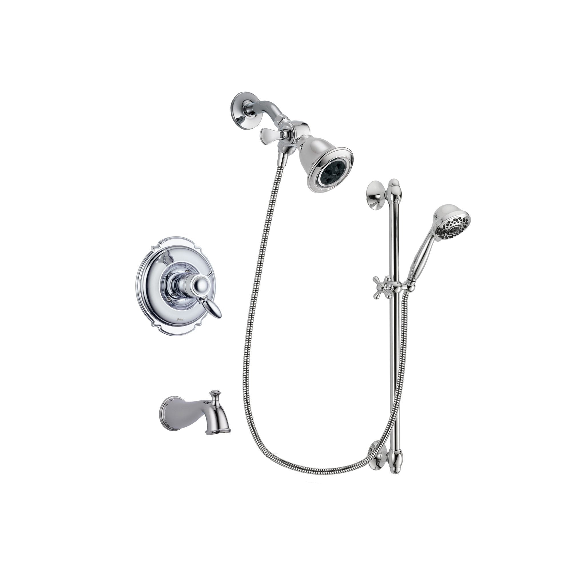 Delta Victorian Chrome Tub and Shower Faucet System with Hand Shower DSP0597V
