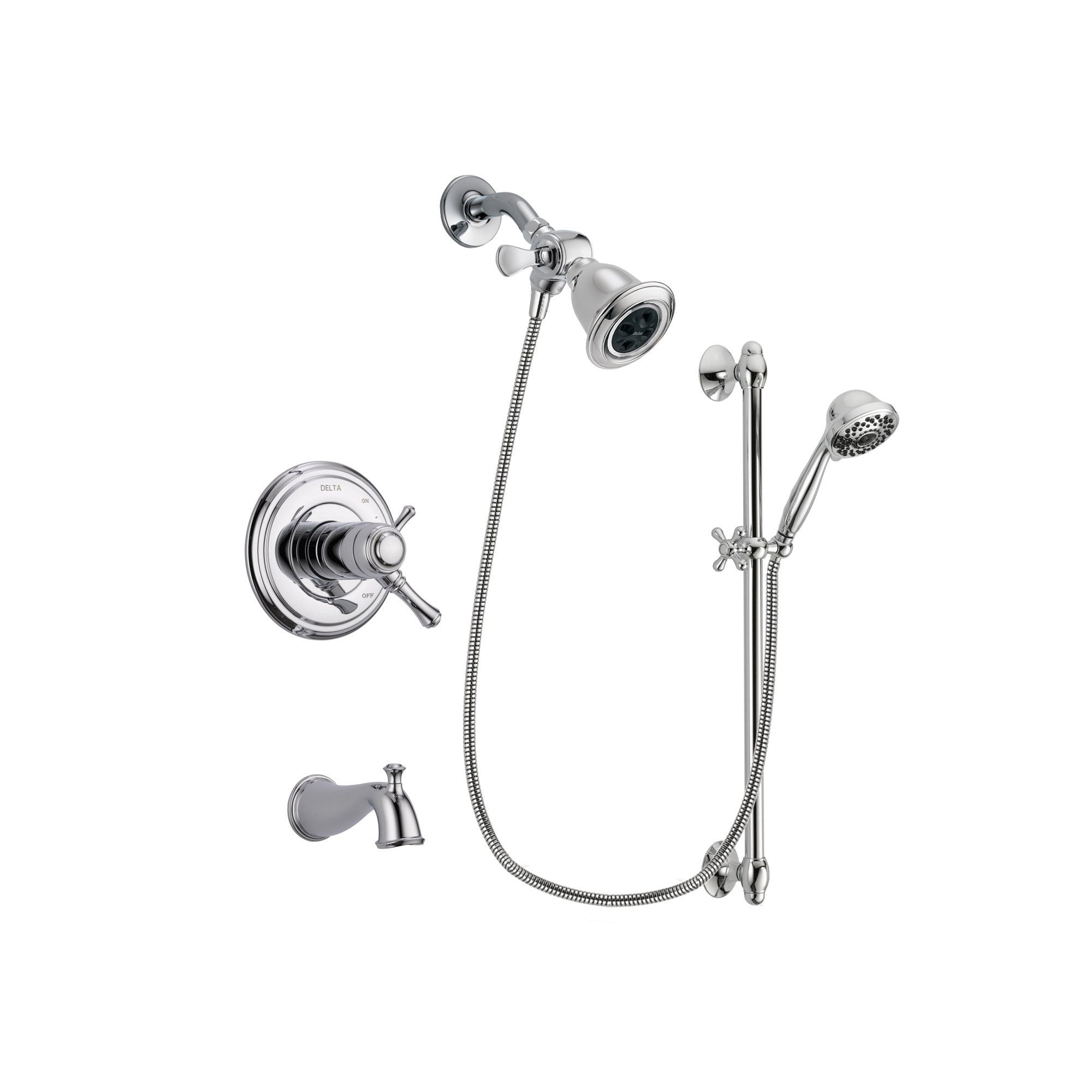 Delta Cassidy Chrome Tub and Shower Faucet System with Hand Shower DSP0603V