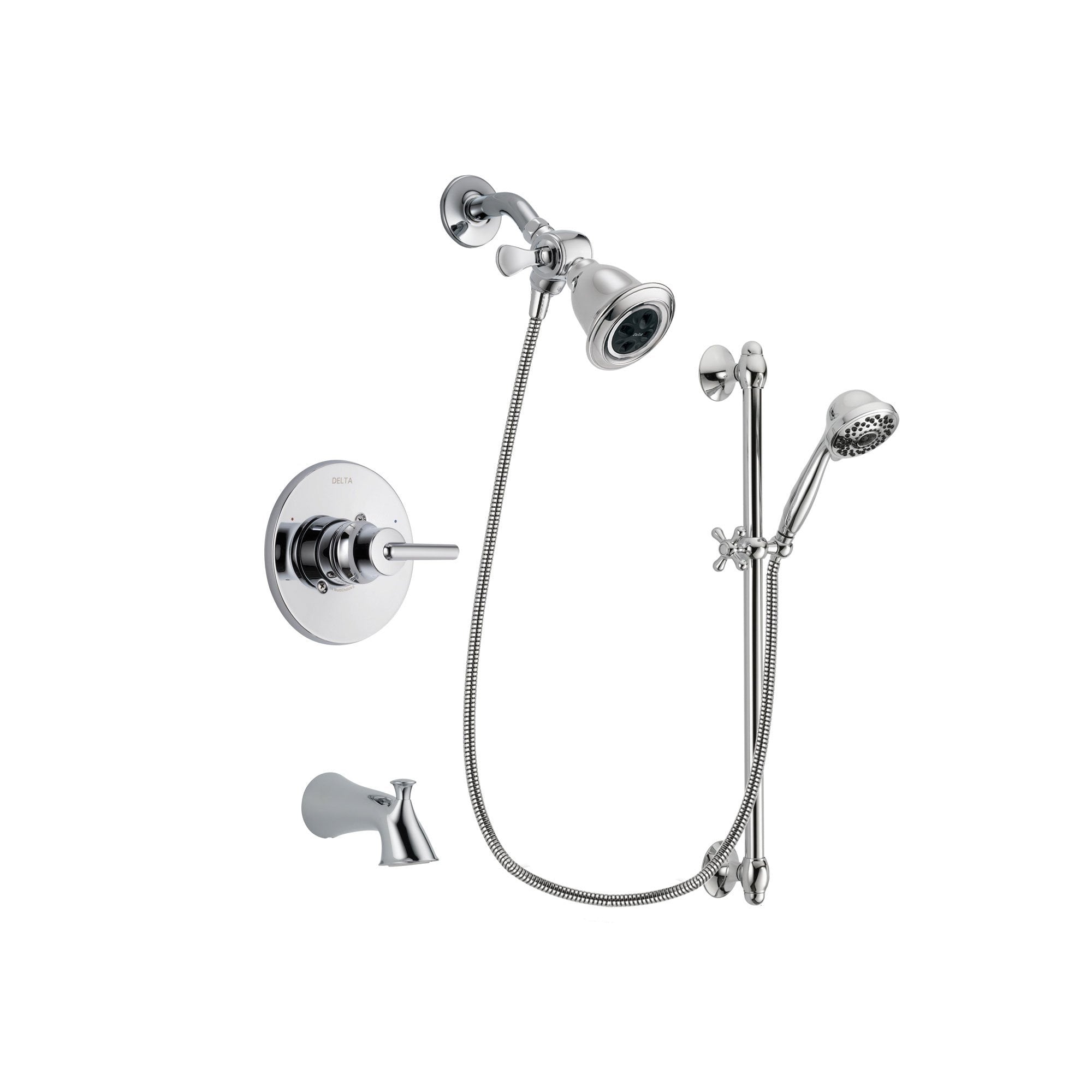 Delta Trinsic Chrome Tub and Shower Faucet System with Hand Shower DSP0607V