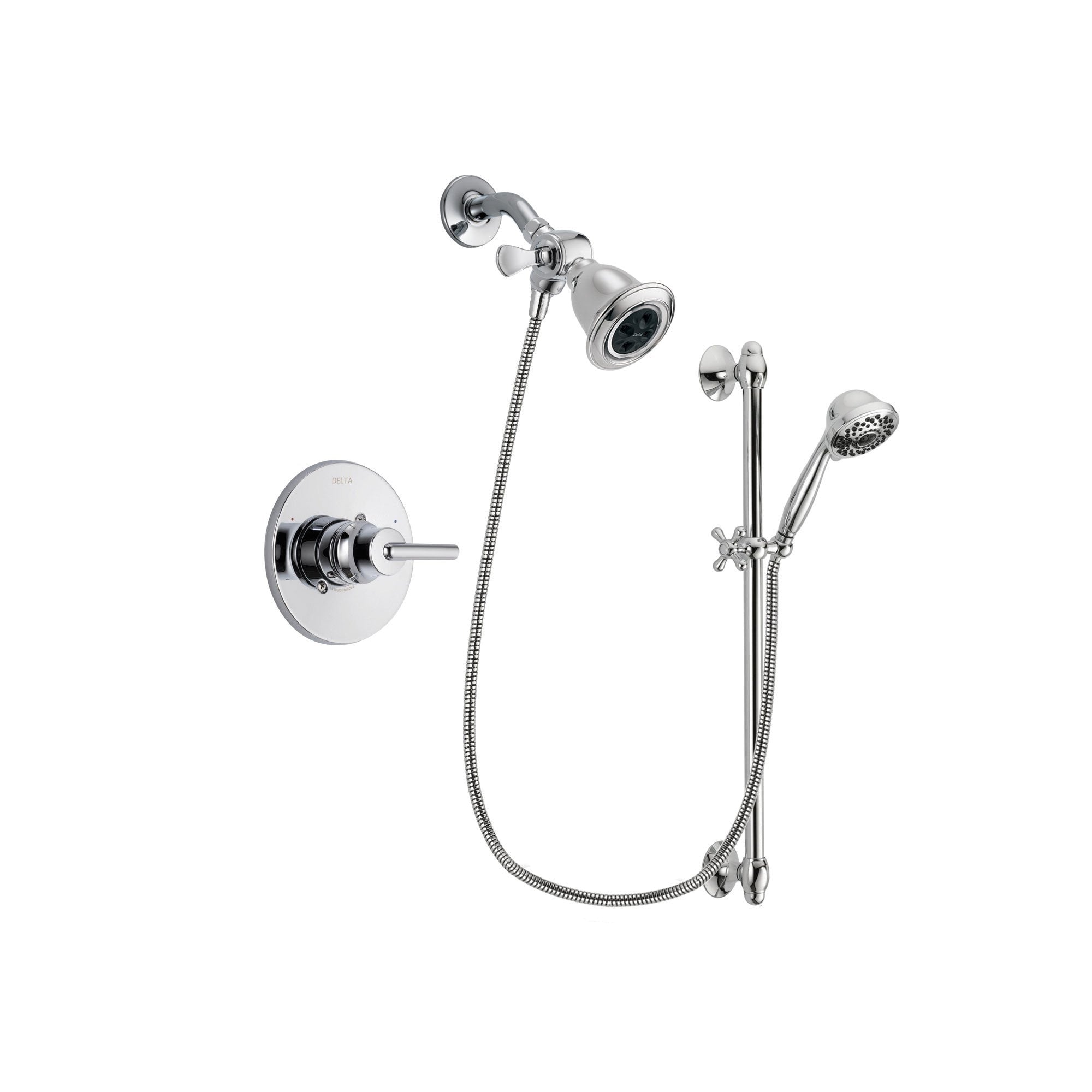 Delta Trinsic Chrome Shower Faucet System w/ Showerhead and Hand Shower DSP0608V