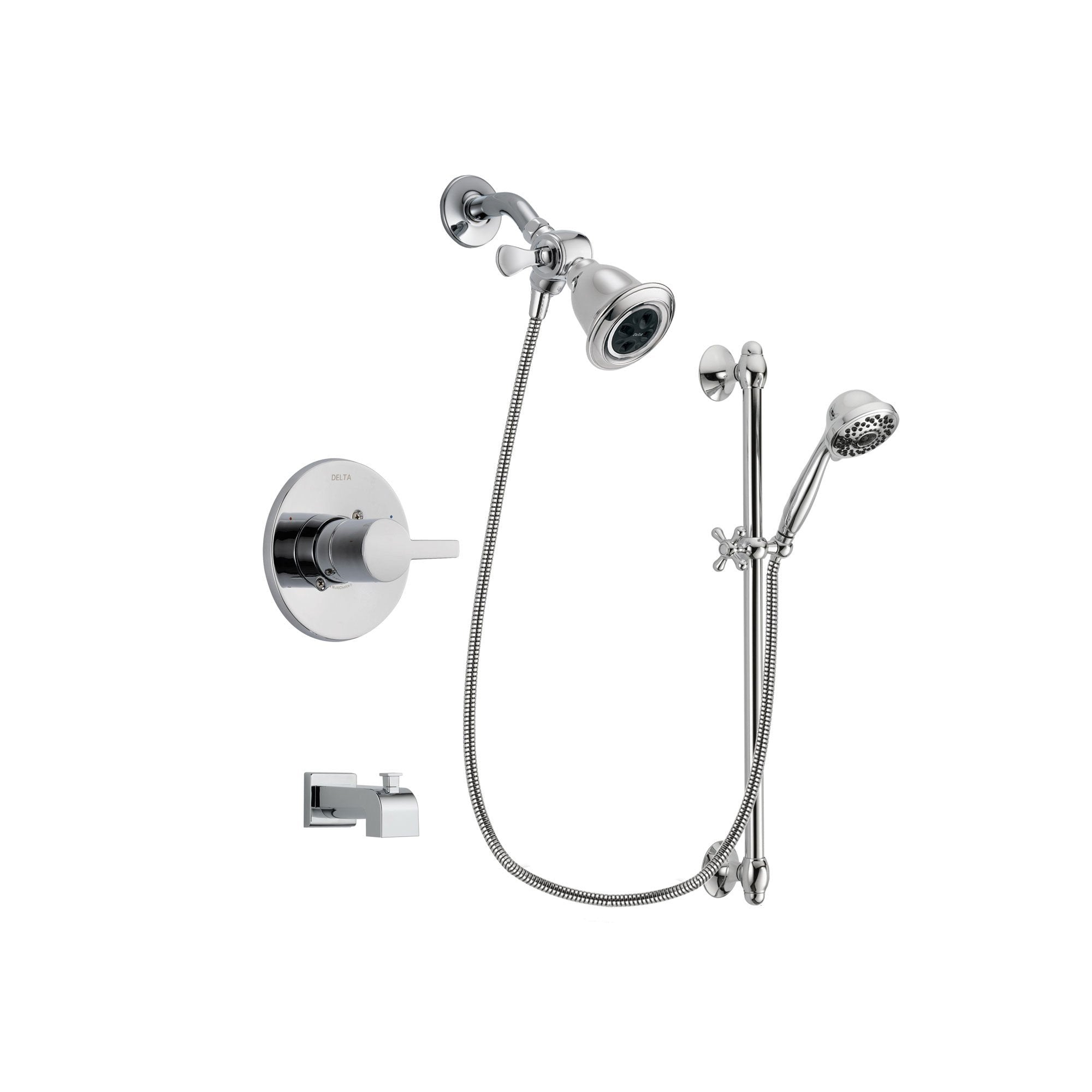 Delta Compel Chrome Tub and Shower Faucet System with Hand Shower DSP0609V