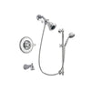 Delta Linden Chrome Finish Tub and Shower Faucet System Package with Water Efficient Showerhead and 7-Spray Handheld Shower Sprayer with Slide Bar Includes Rough-in Valve and Tub Spout DSP0613V