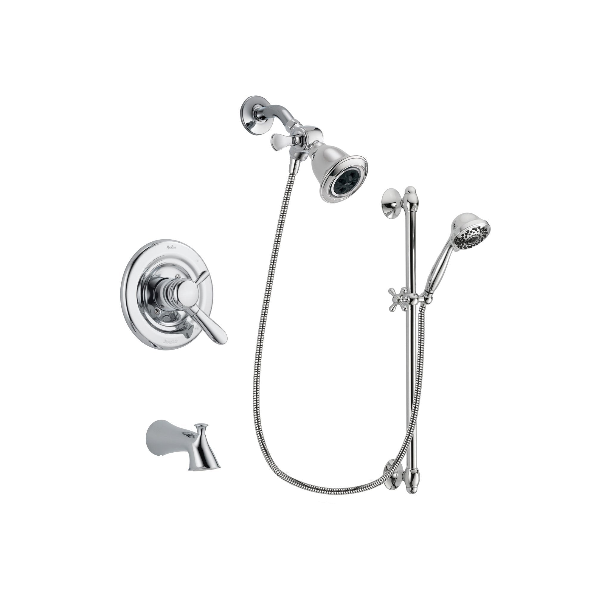 Delta Lahara Chrome Tub and Shower Faucet System with Hand Shower DSP0615V