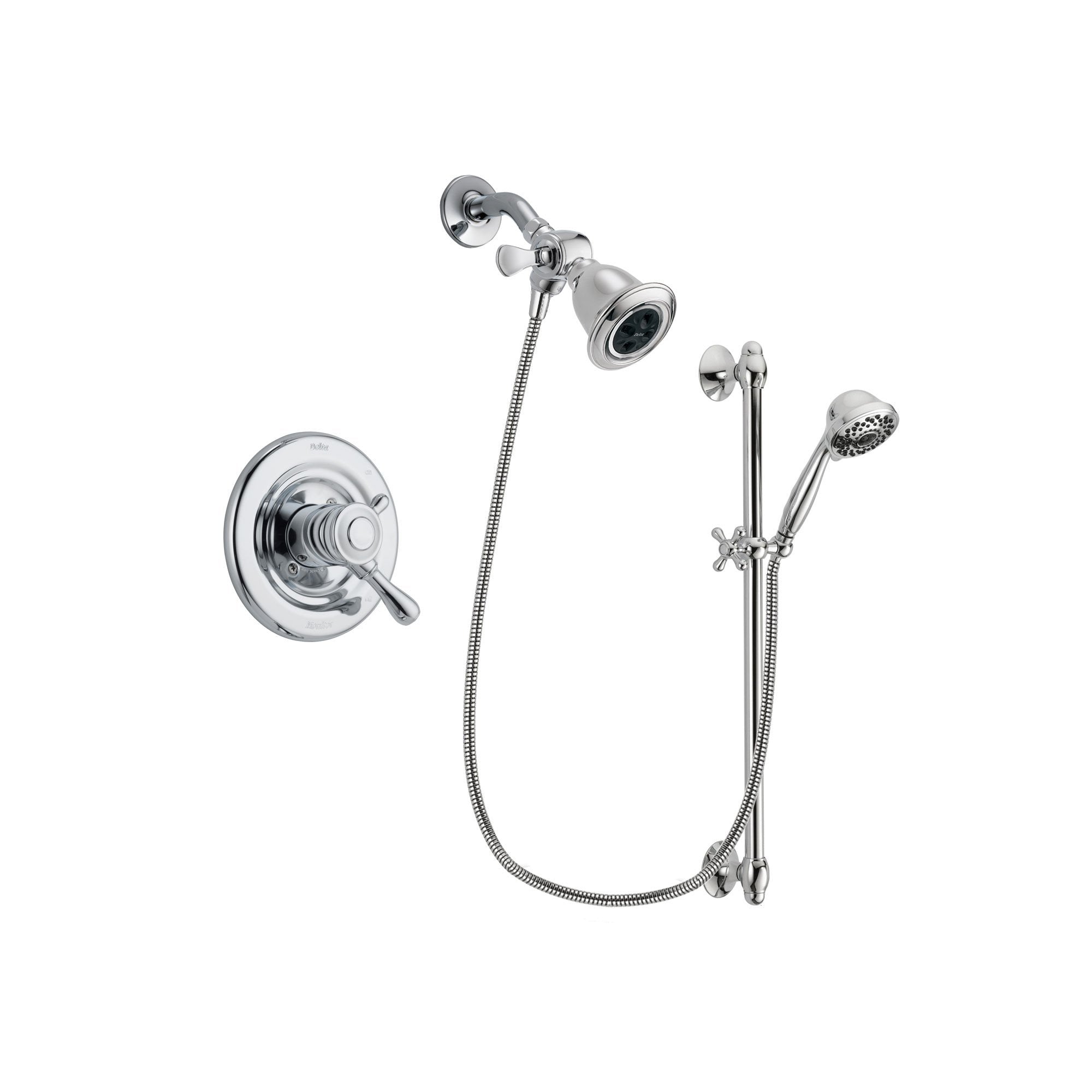 Delta Leland Chrome Shower Faucet System w/ Shower Head and Hand Shower DSP0622V
