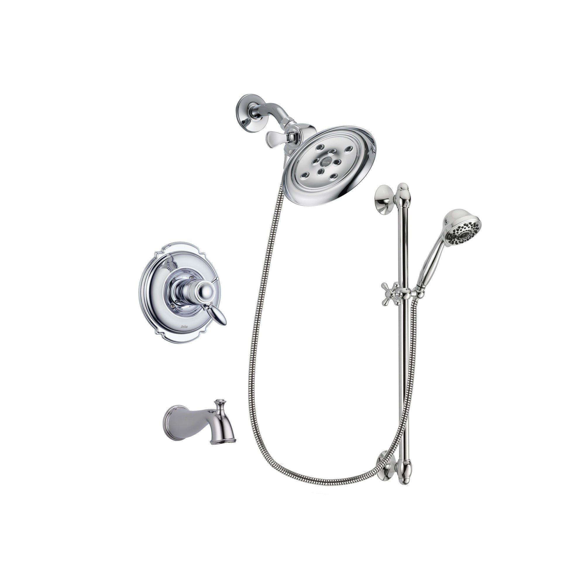 Delta Victorian Chrome Tub and Shower Faucet System with Hand Shower DSP0631V