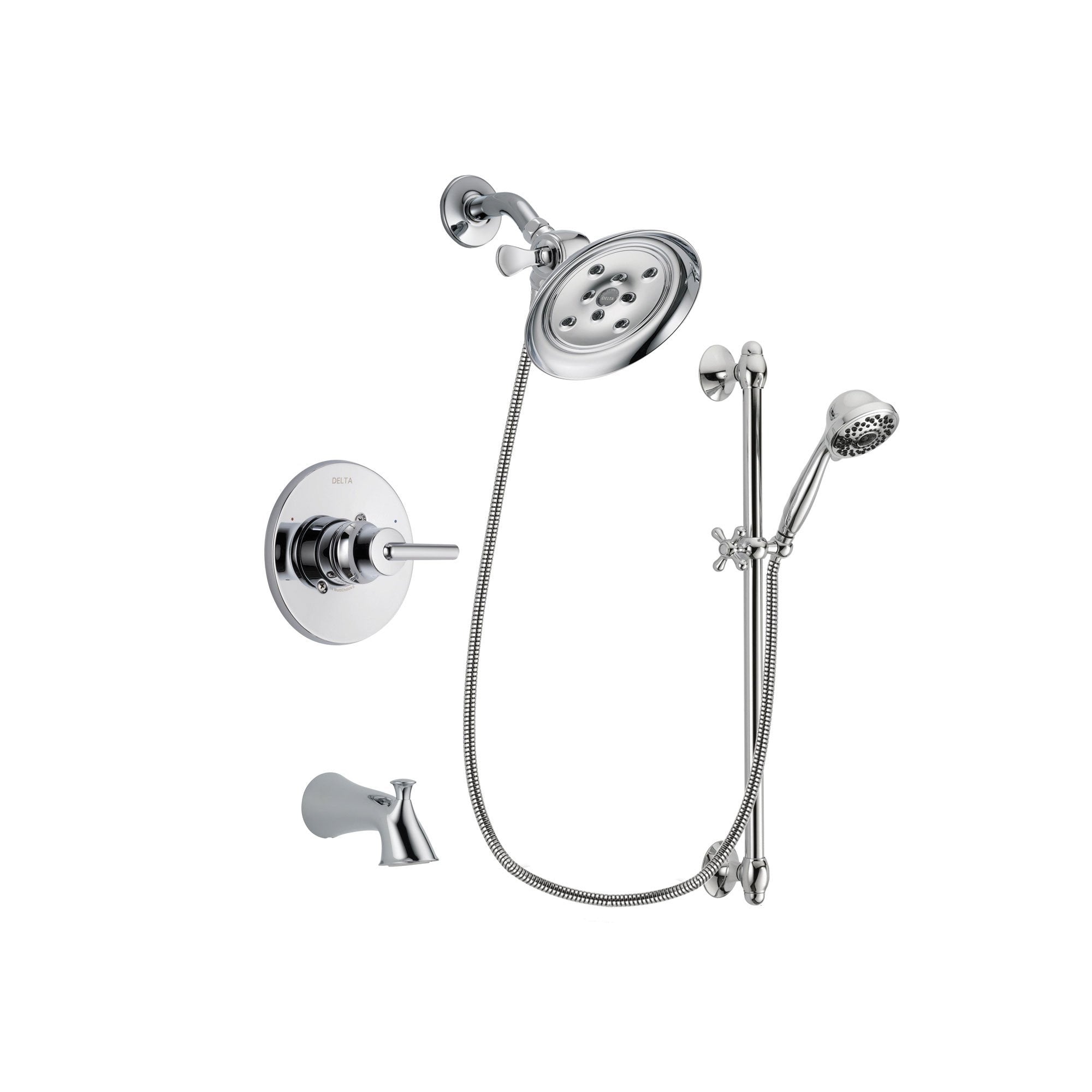 Delta Trinsic Chrome Tub and Shower Faucet System with Hand Shower DSP0641V
