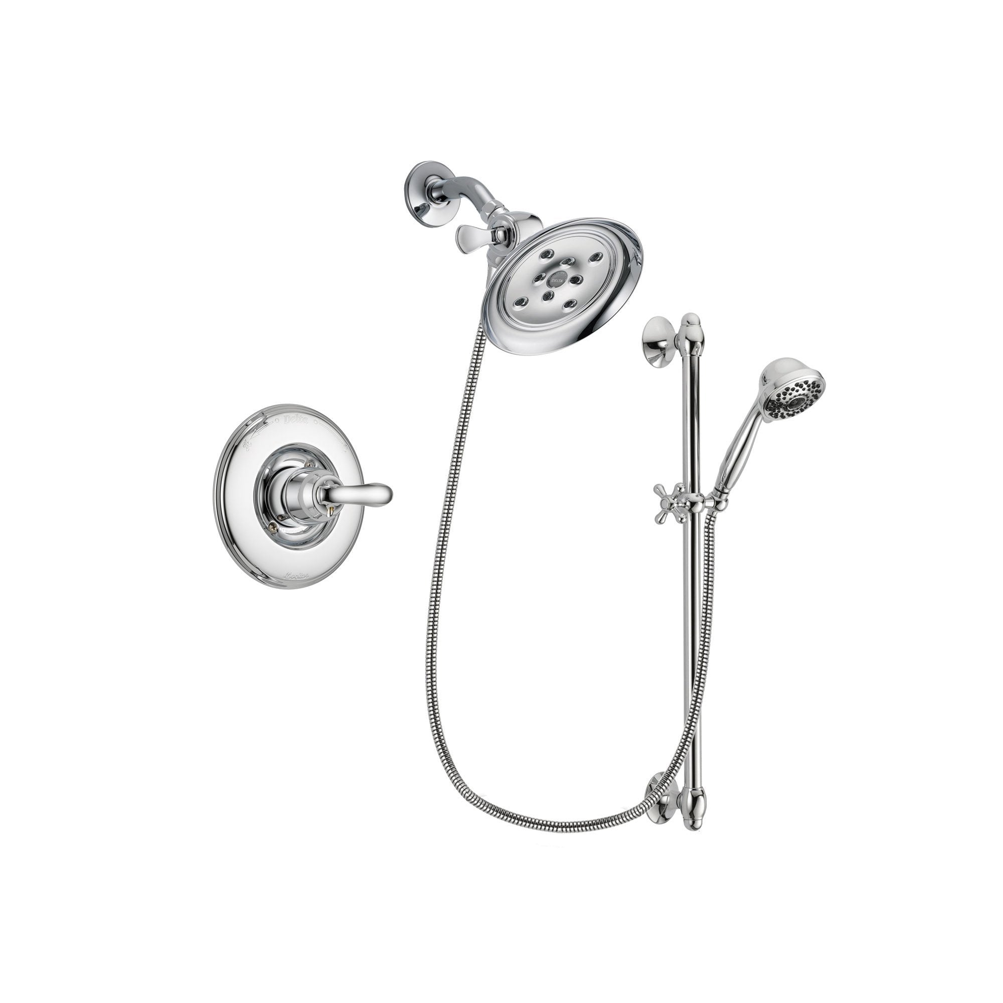 Delta Linden Chrome Shower Faucet System w/ Shower Head and Hand Shower DSP0648V