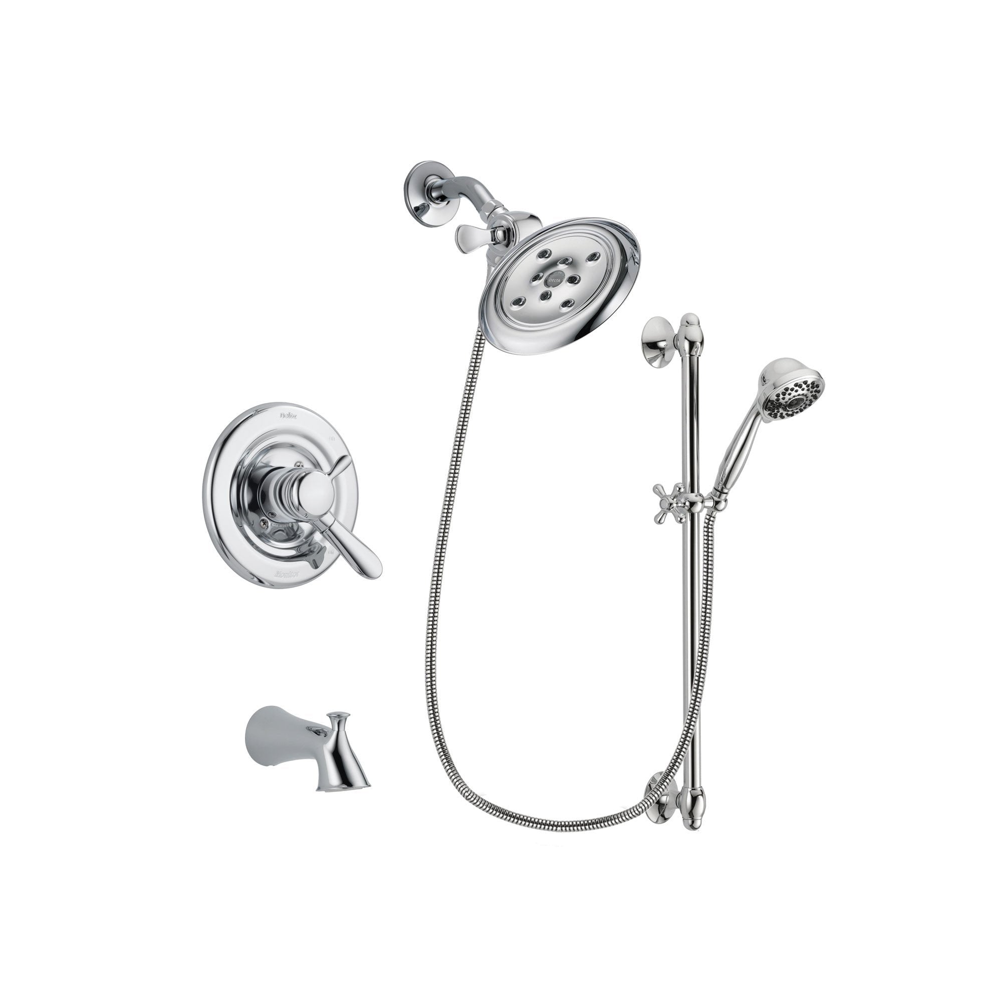 Delta Lahara Chrome Tub and Shower Faucet System with Hand Shower DSP0649V