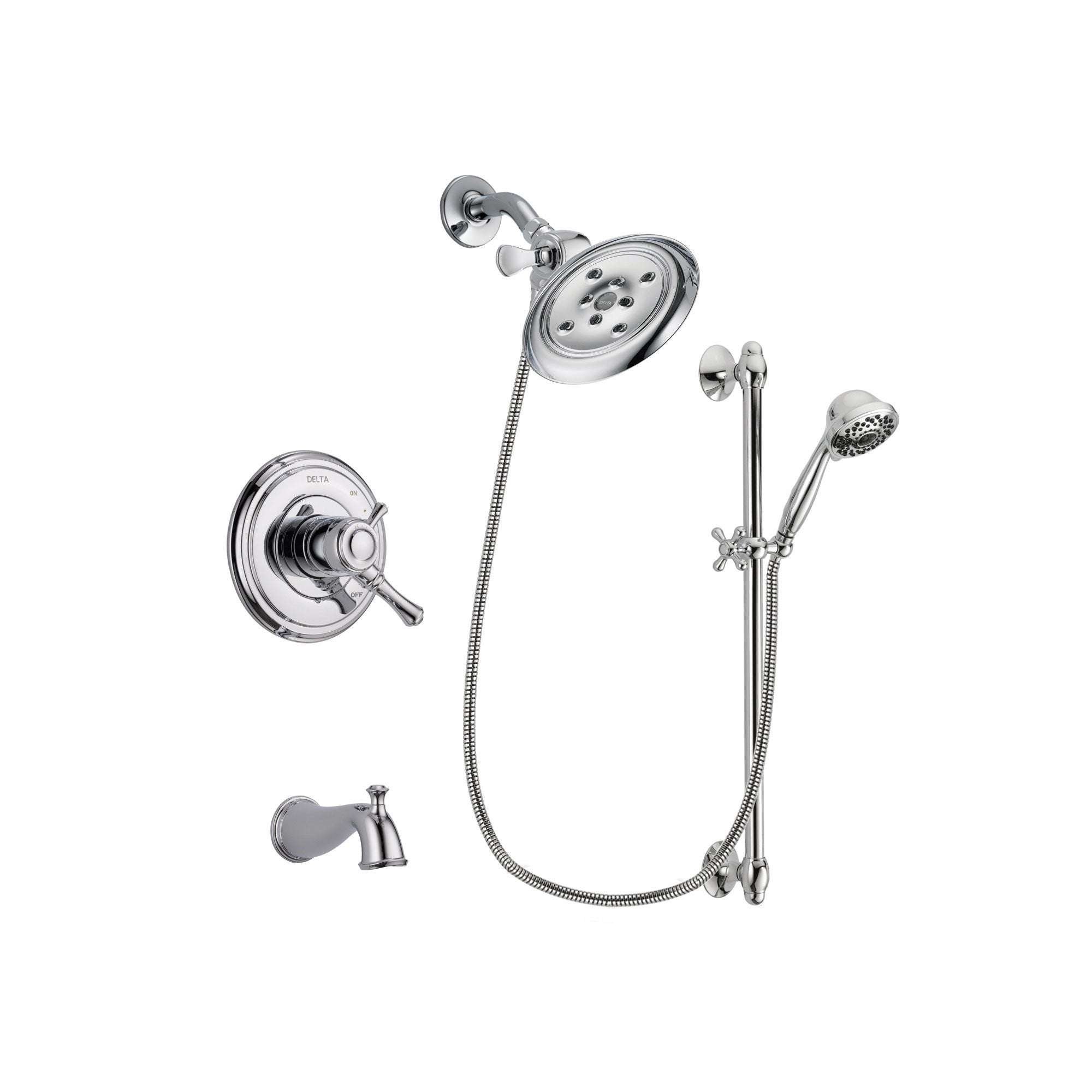 Delta Cassidy Chrome Tub and Shower Faucet System with Hand Shower DSP0661V