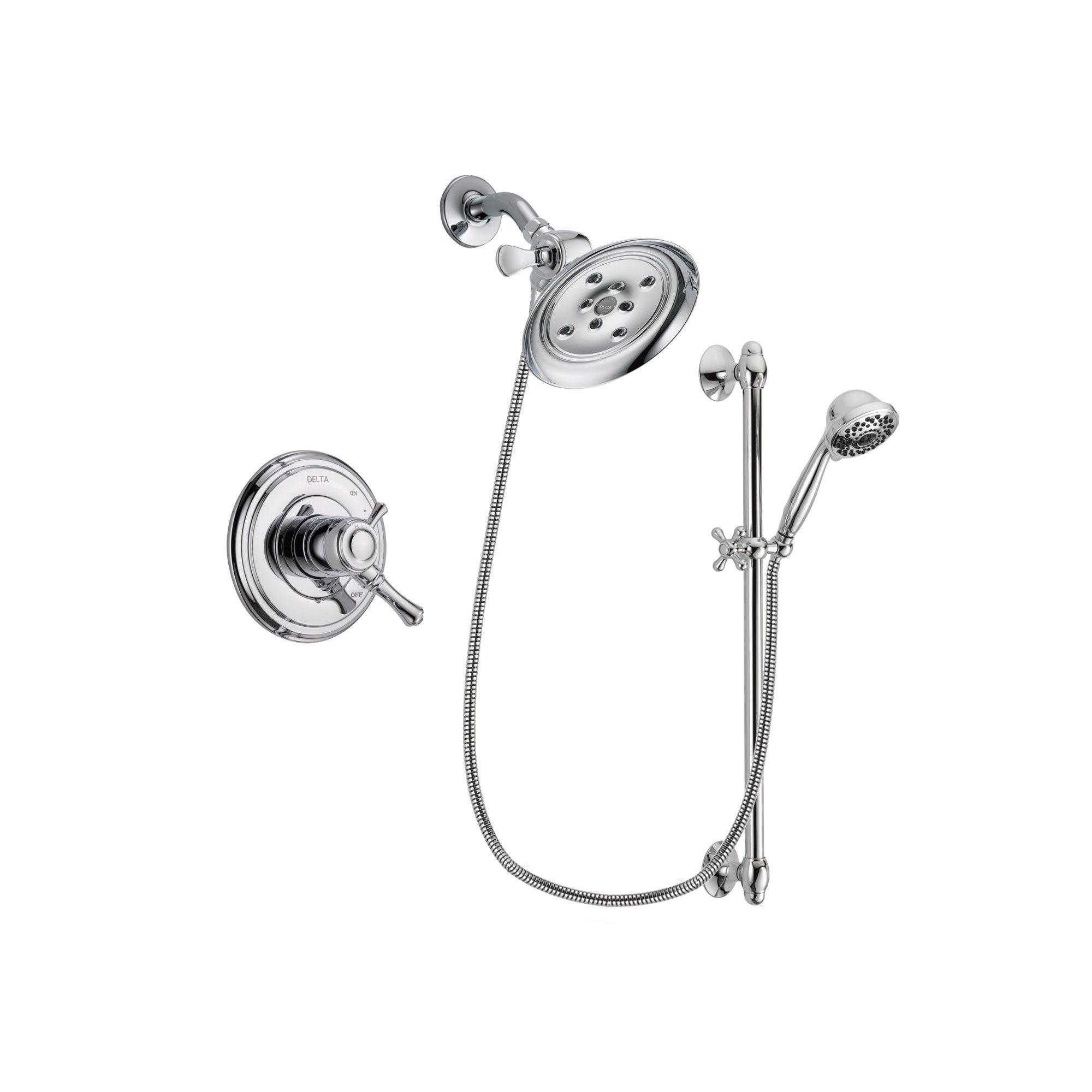 Delta Cassidy Chrome Shower Faucet System w/ Showerhead and Hand Shower DSP0662V