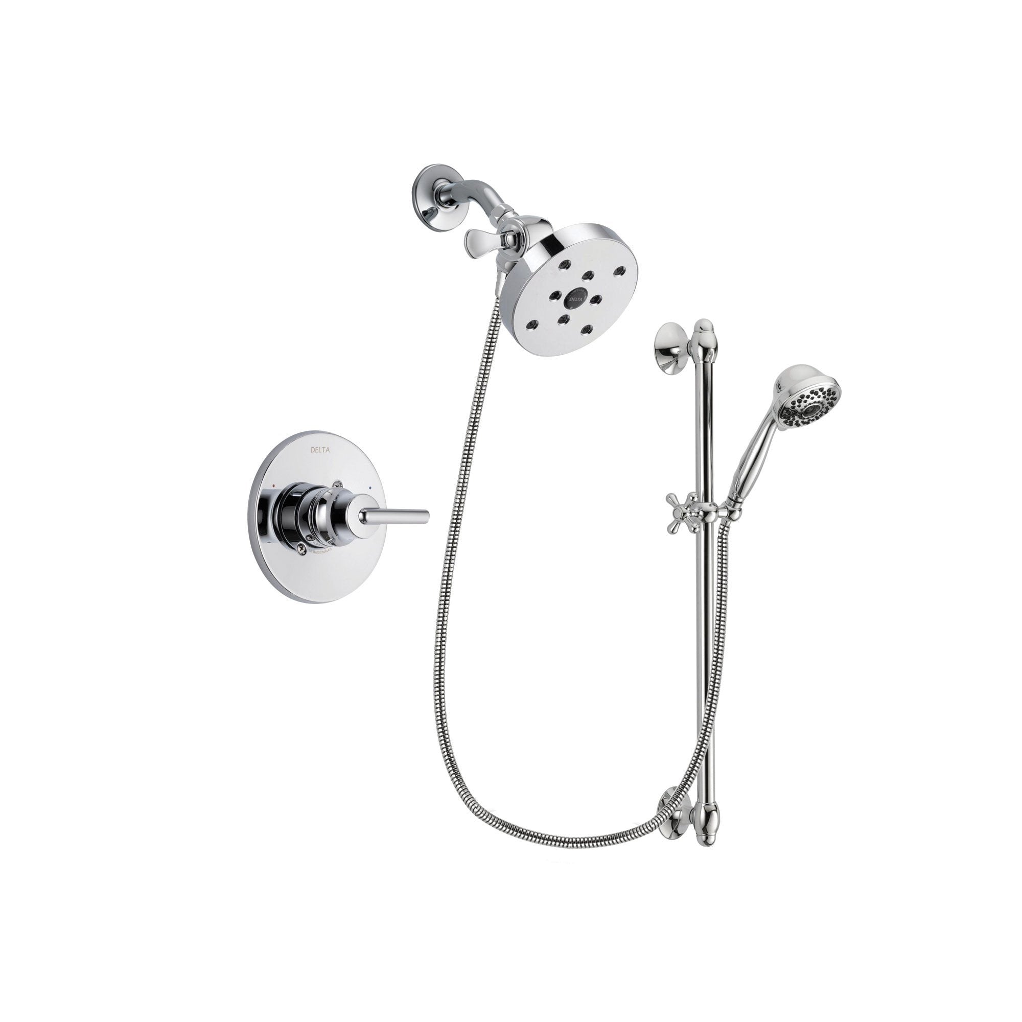 Delta Trinsic Chrome Shower Faucet System w/ Showerhead and Hand Shower DSP0676V