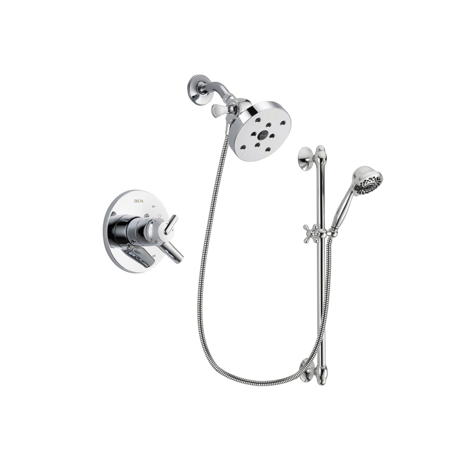 Delta Trinsic Chrome Shower Faucet System w/ Showerhead and Hand Shower DSP0686V