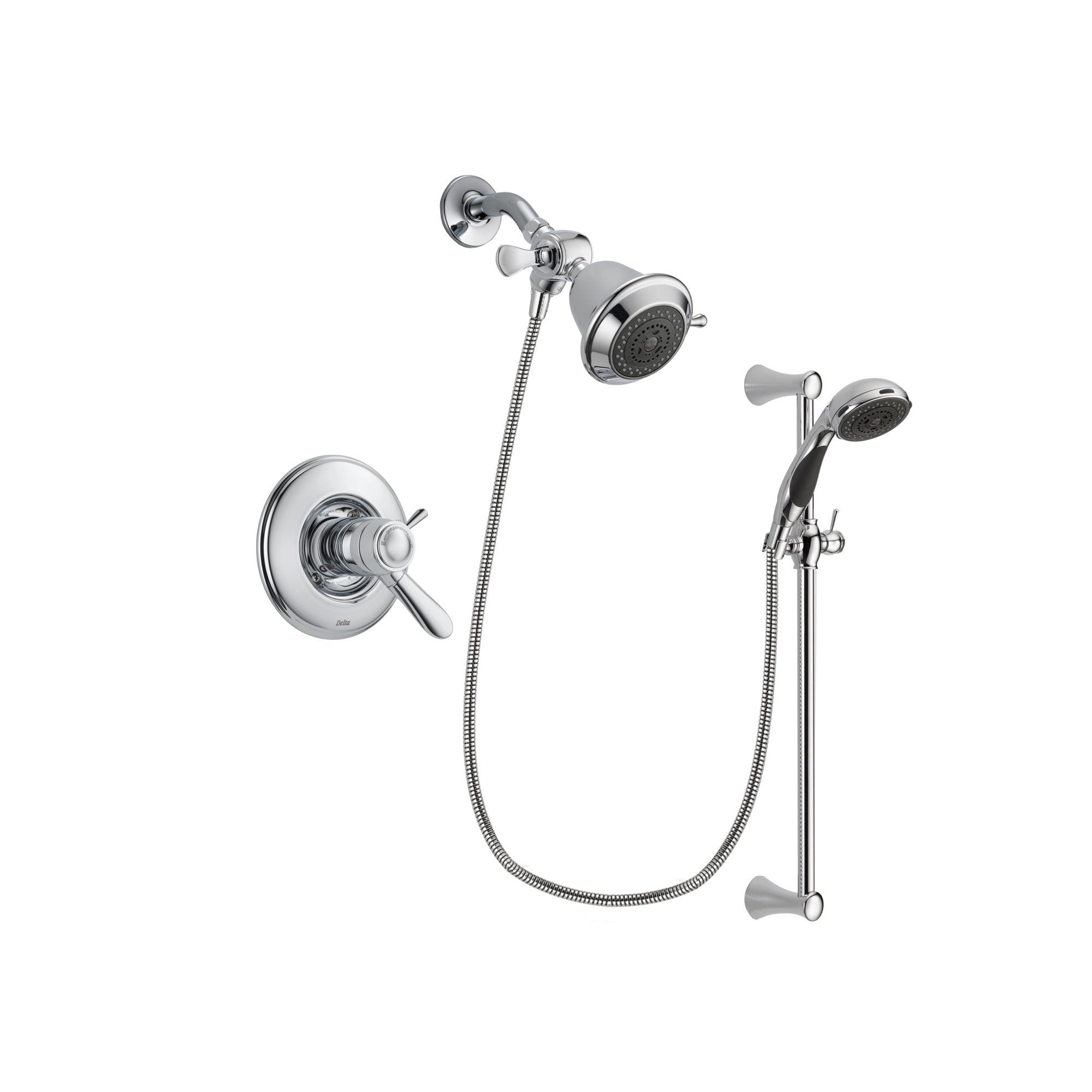 Delta Lahara Chrome Shower Faucet System w/ Shower Head and Hand Shower DSP0698V