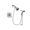 Delta Leland Chrome Finish Thermostatic Shower Faucet System Package with Shower Head and 5-Spray Wall Mount Slide Bar with Personal Handheld Shower Includes Rough-in Valve DSP0702V