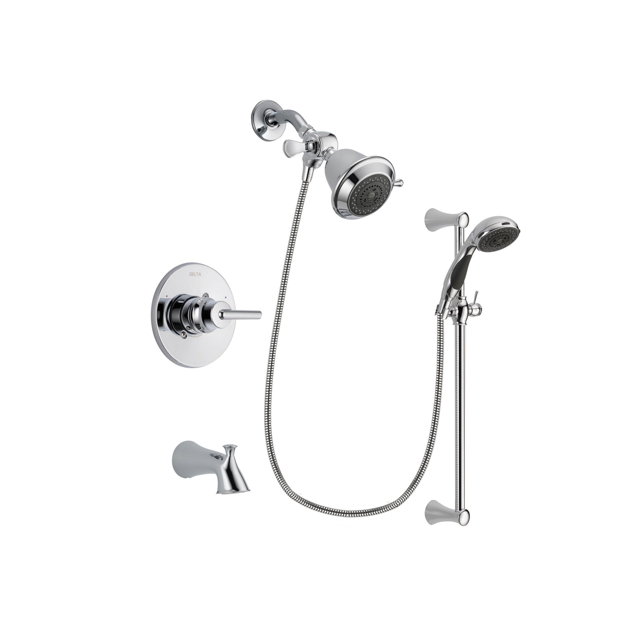Delta Trinsic Chrome Tub and Shower Faucet System with Hand Shower DSP0709V