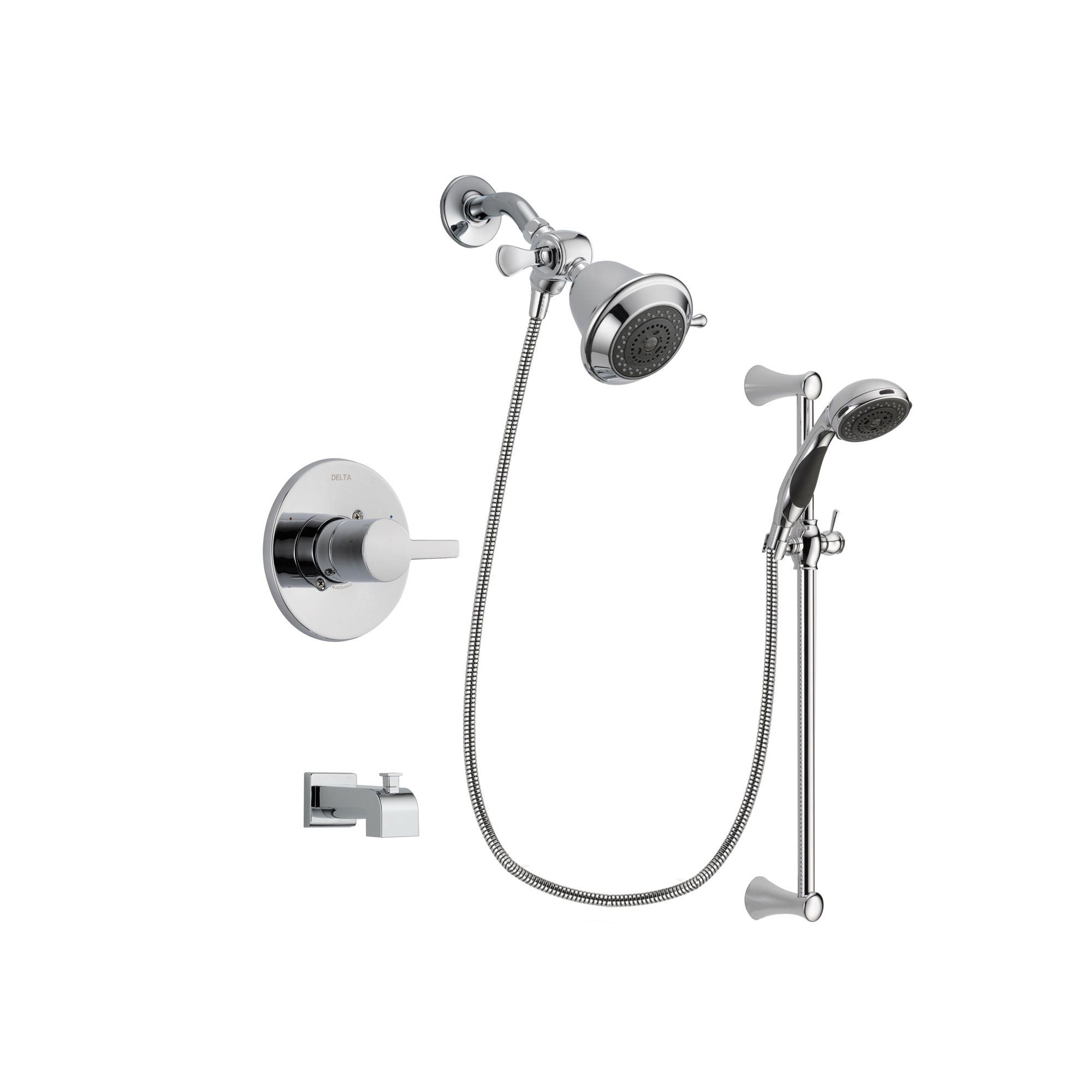 Delta Compel Chrome Tub and Shower Faucet System with Hand Shower DSP0711V