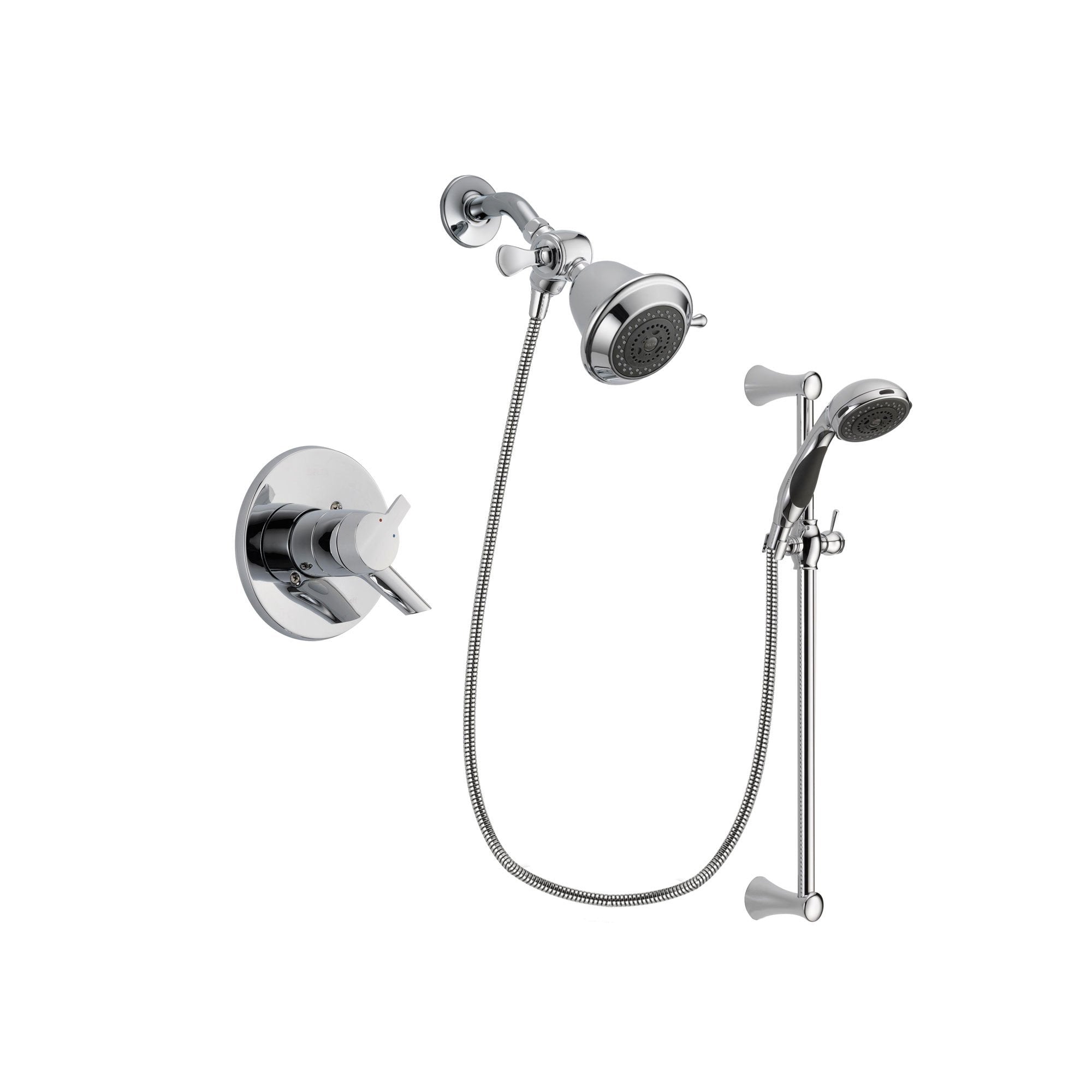 Delta Compel Chrome Shower Faucet System w/ Shower Head and Hand Shower DSP0722V