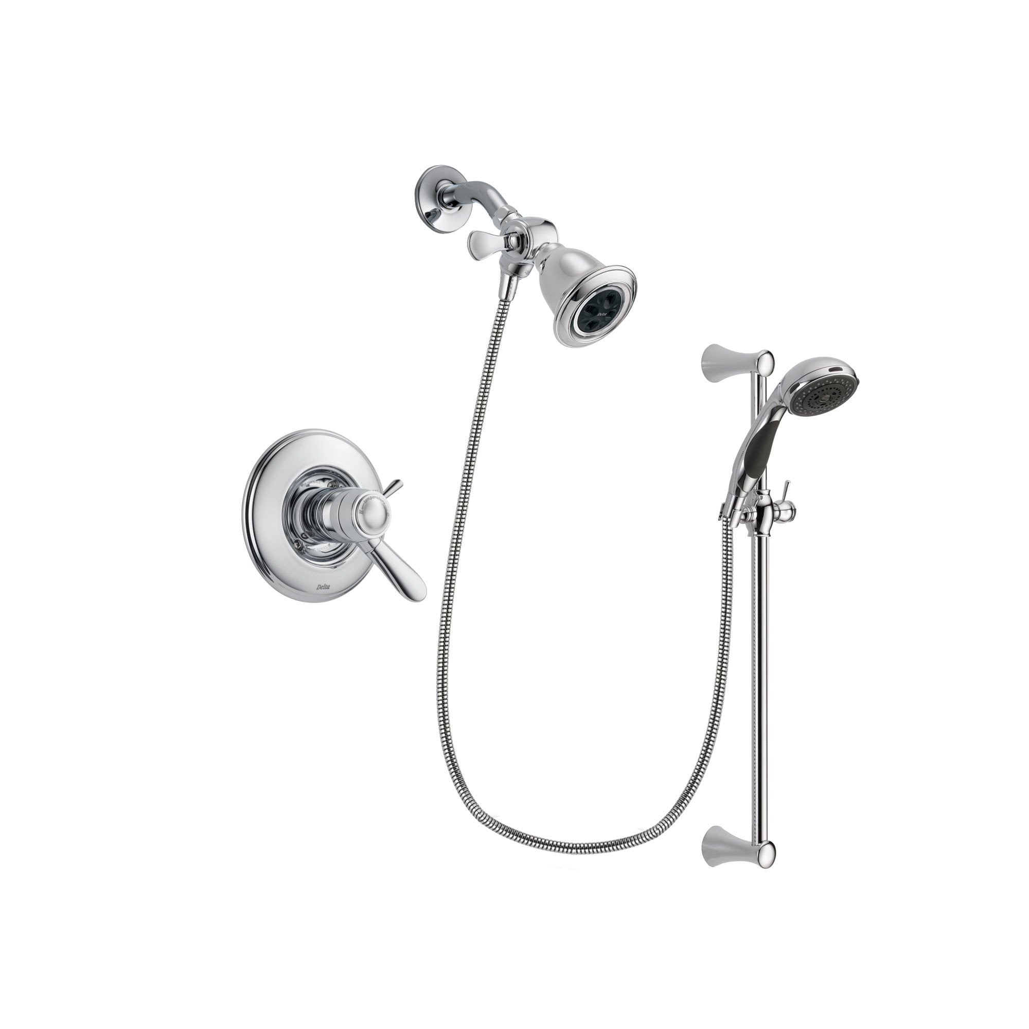 Delta Lahara Chrome Shower Faucet System w/ Shower Head and Hand Shower DSP0732V