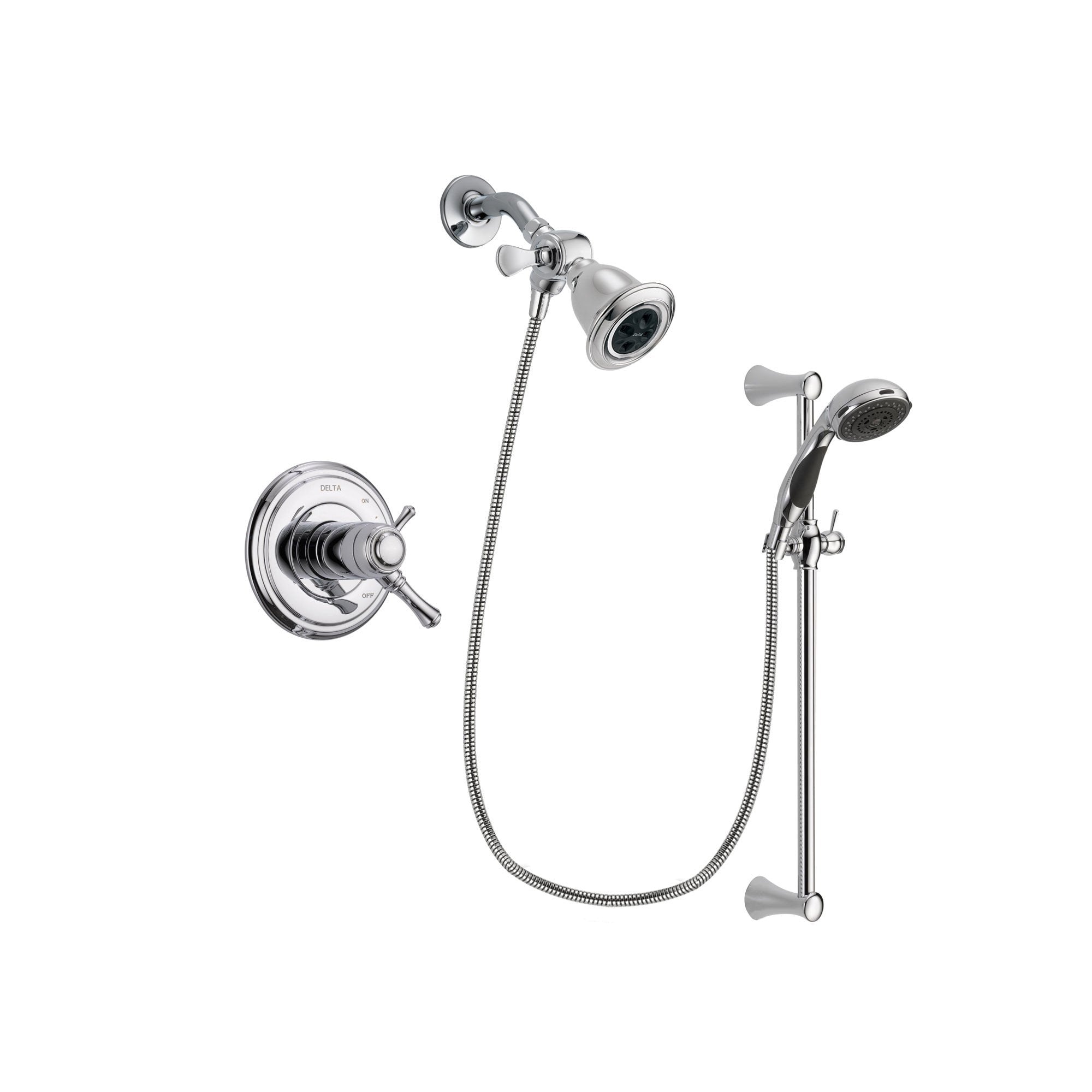 Delta Cassidy Chrome Shower Faucet System w/ Showerhead and Hand Shower DSP0740V