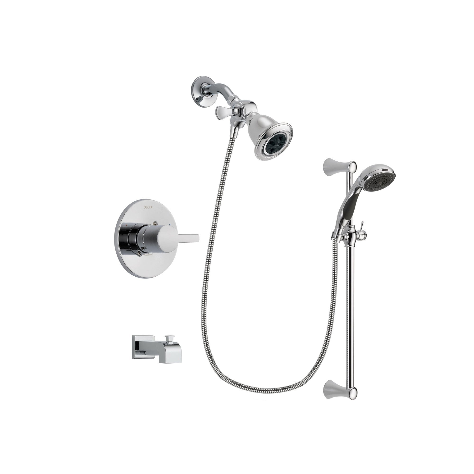 Delta Compel Chrome Tub and Shower Faucet System with Hand Shower DSP0745V