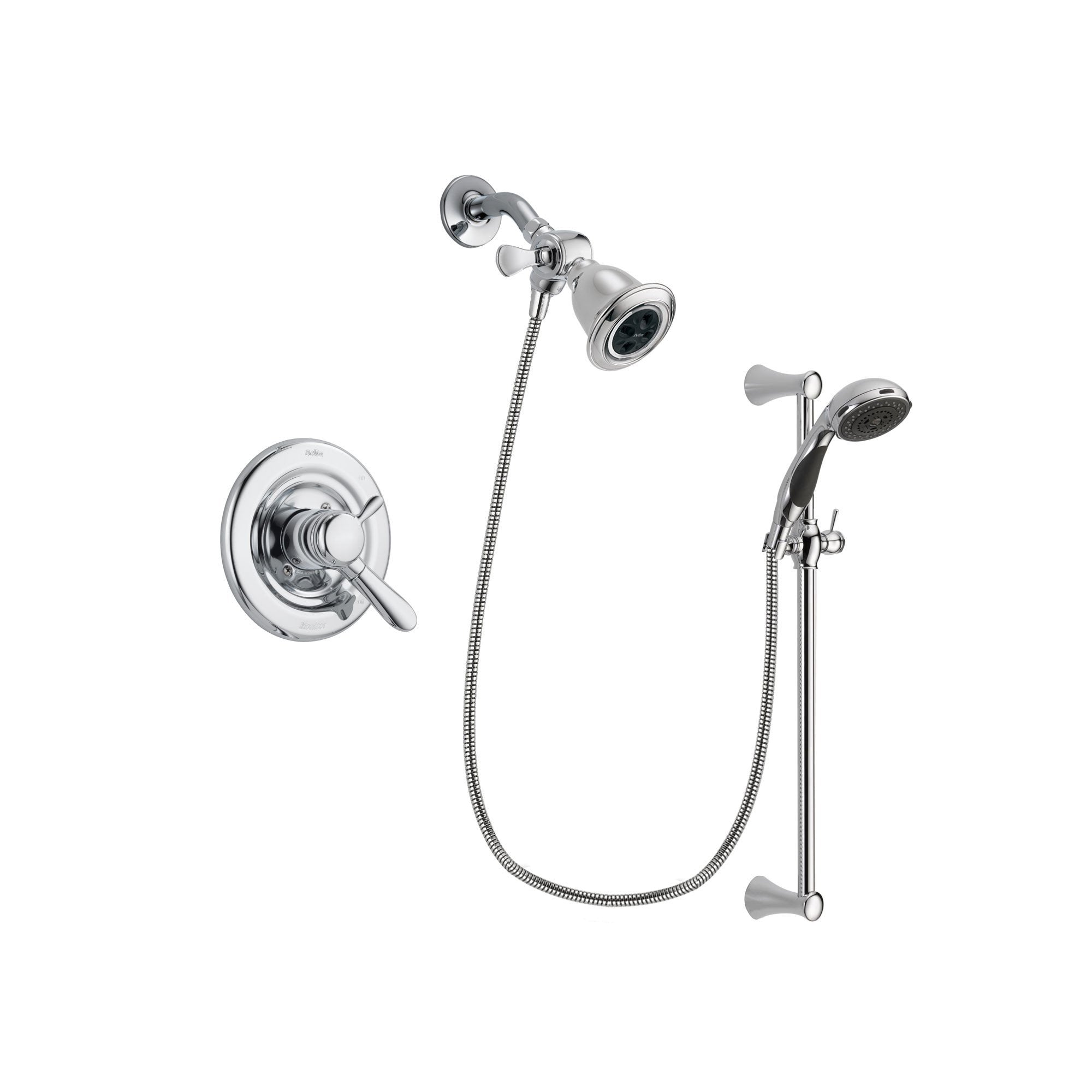 Delta Lahara Chrome Shower Faucet System w/ Shower Head and Hand Shower DSP0752V