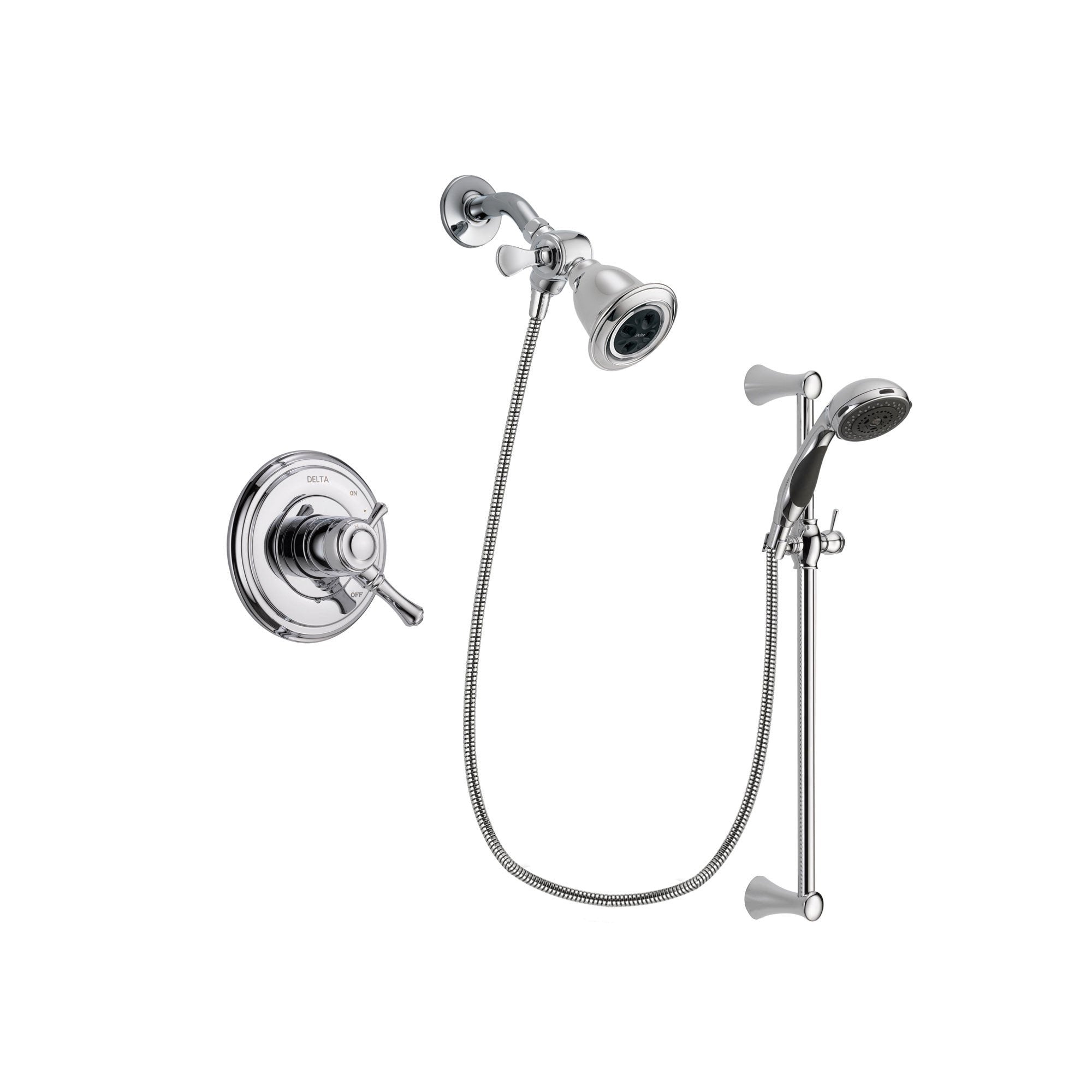 Delta Cassidy Chrome Shower Faucet System w/ Showerhead and Hand Shower DSP0764V