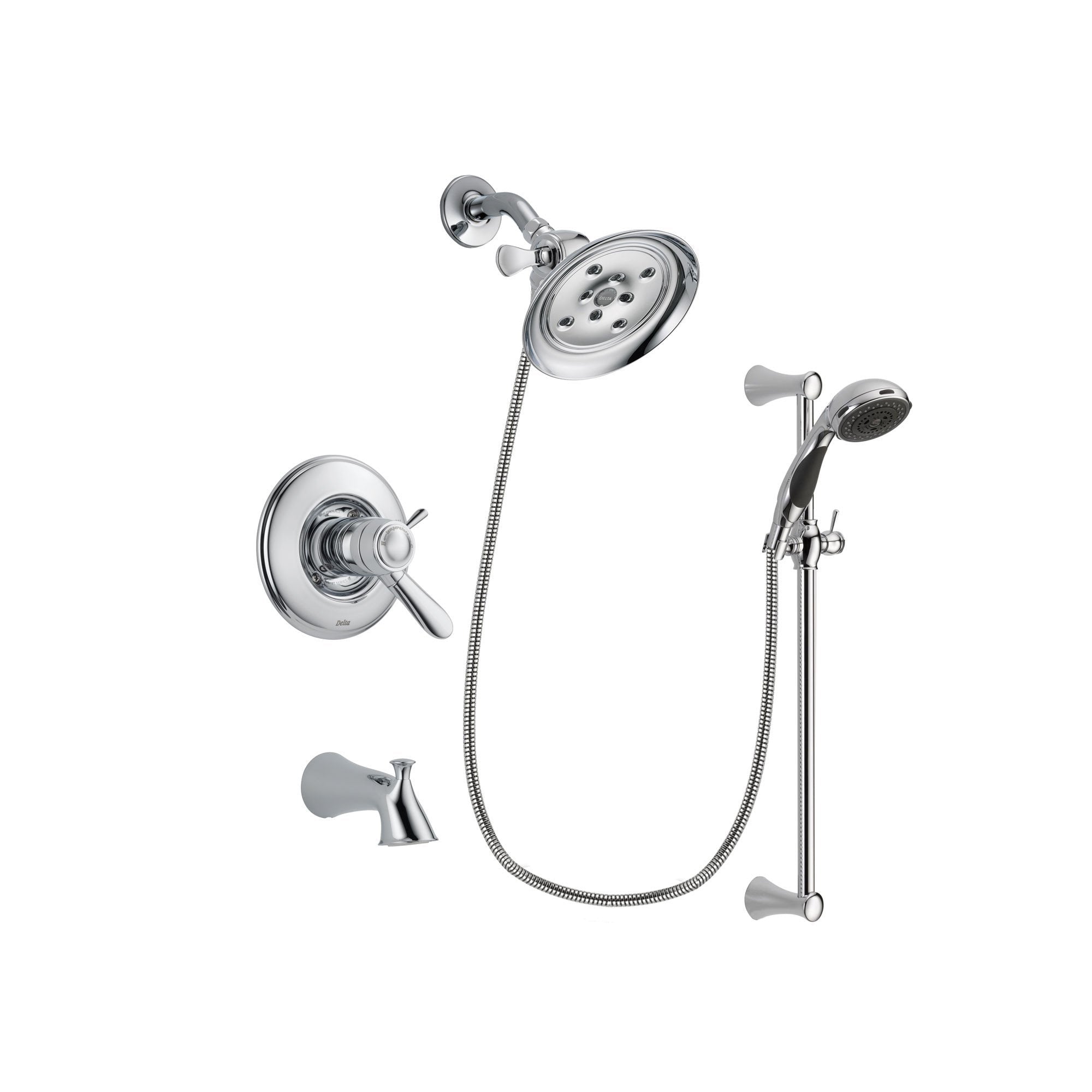 Delta Lahara Chrome Tub and Shower Faucet System with Hand Shower DSP0765V