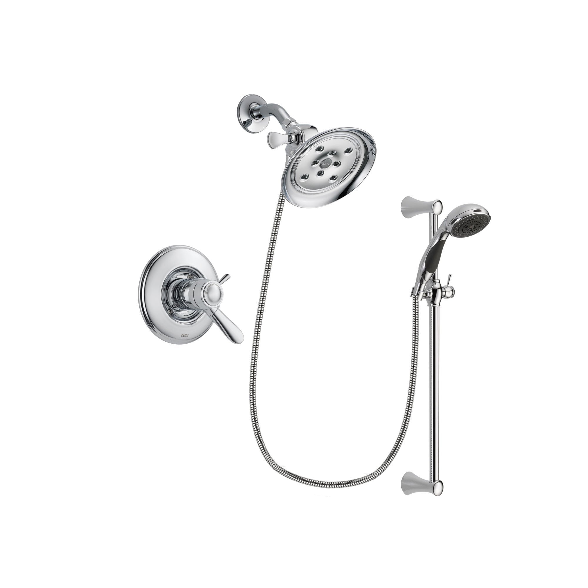 Delta Lahara Chrome Shower Faucet System w/ Shower Head and Hand Shower DSP0766V