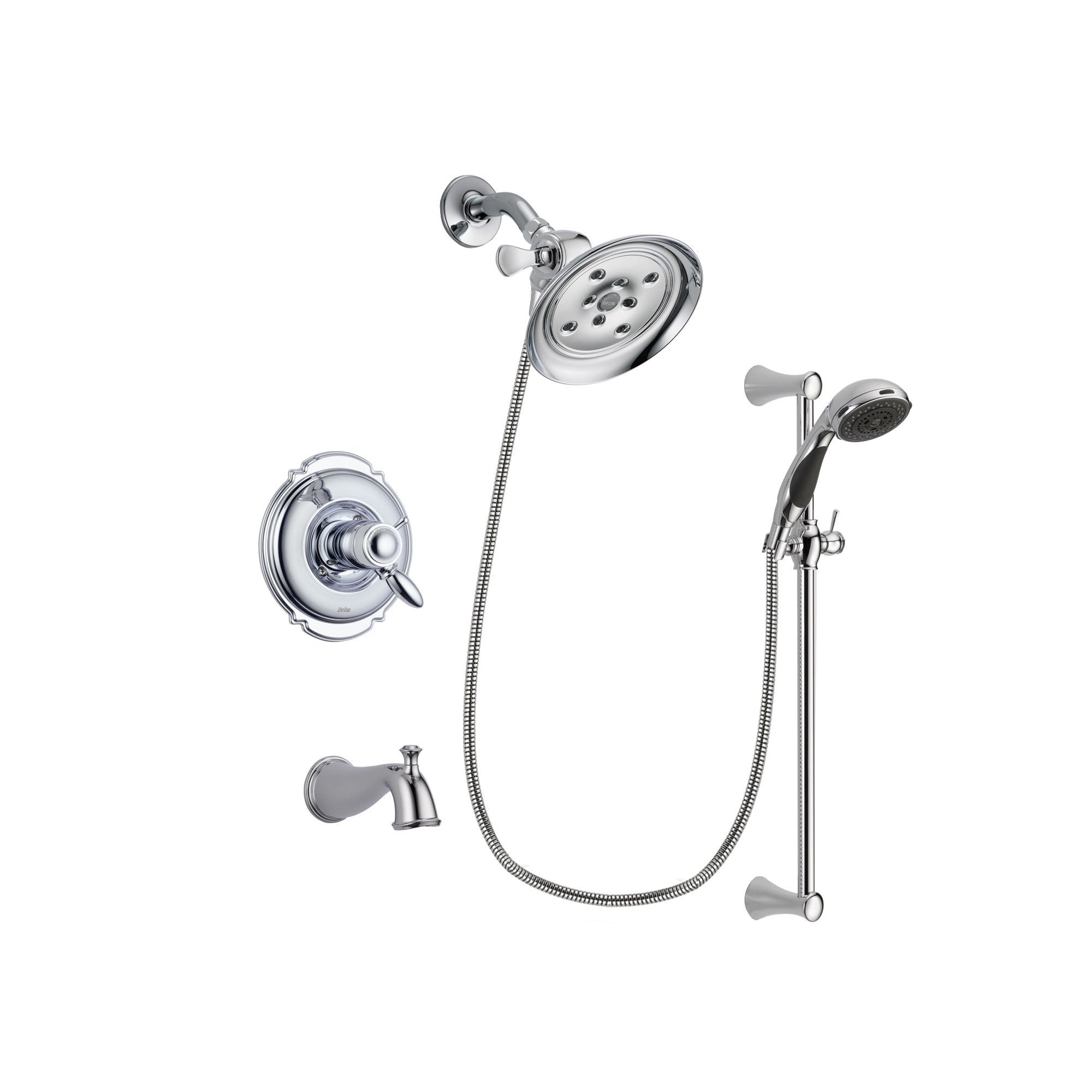 Delta Victorian Chrome Tub And Shower Faucet System With Hand Shower D   DSP0767V 