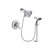 Delta Leland Chrome Finish Thermostatic Shower Faucet System Package with Large Rain Showerhead and 5-Spray Wall Mount Slide Bar with Personal Handheld Shower Includes Rough-in Valve DSP0770V