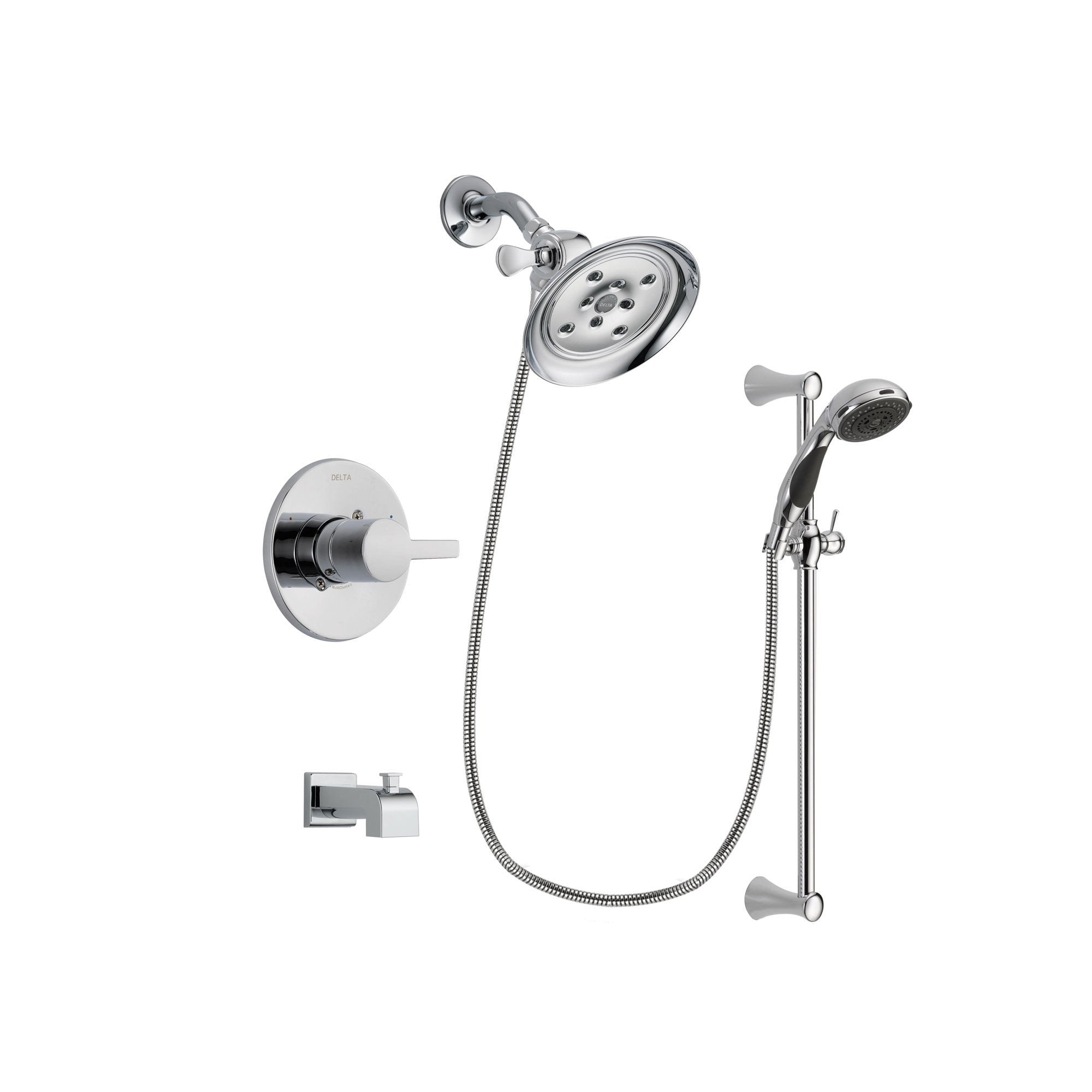 Delta Compel Chrome Tub and Shower Faucet System with Hand Shower DSP0779V