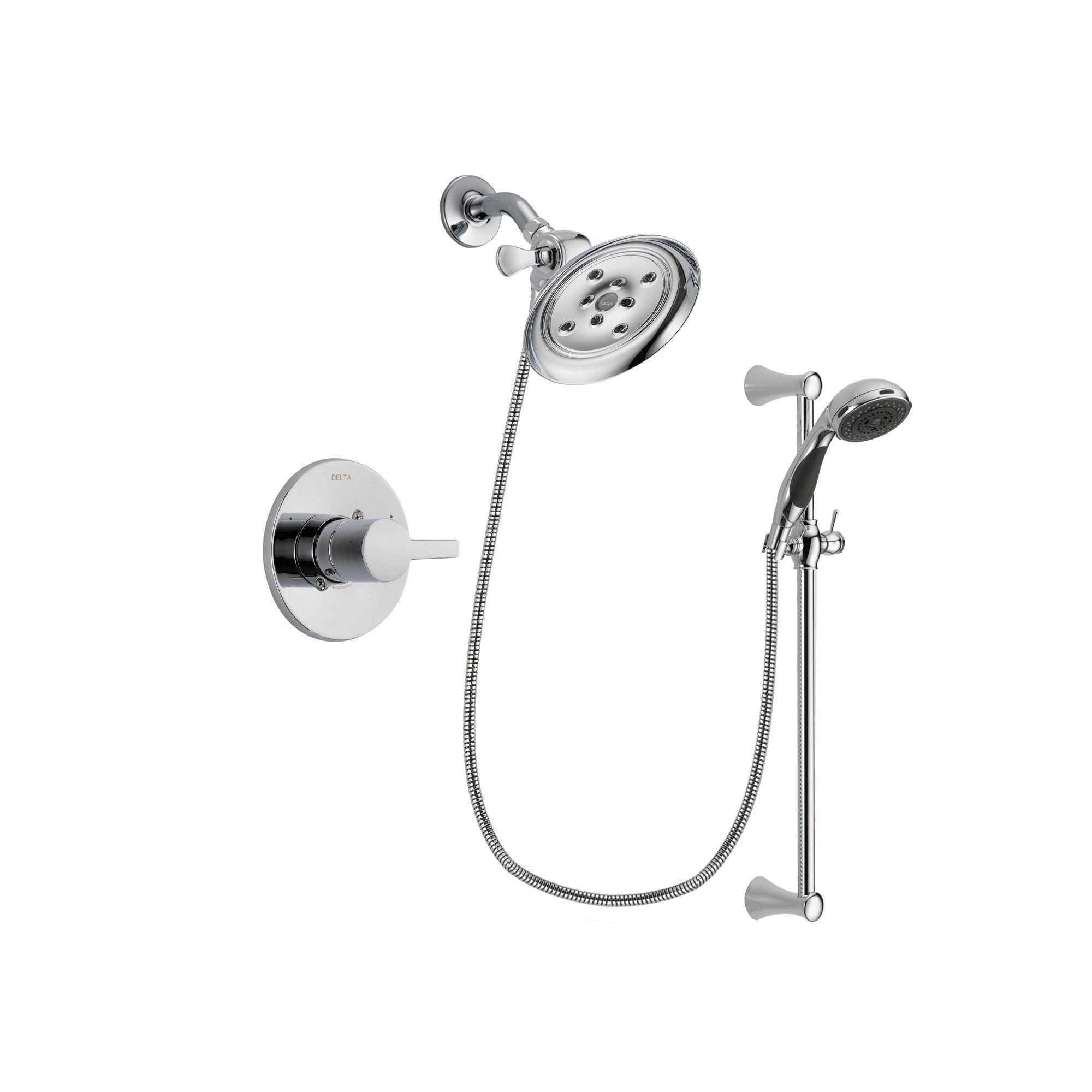 Delta Compel Chrome Shower Faucet System w/ Shower Head and Hand Shower DSP0780V