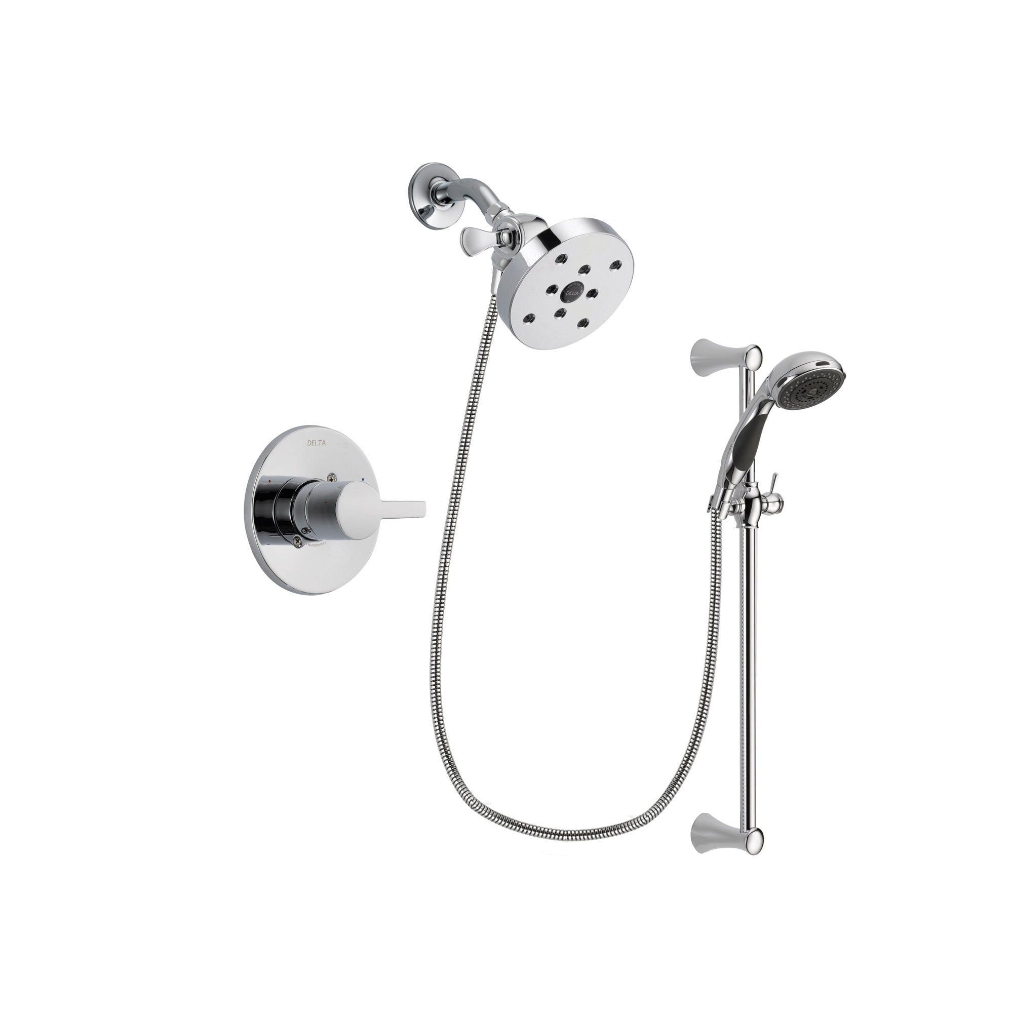 Delta Compel Chrome Shower Faucet System w/ Shower Head and Hand Shower DSP0814V