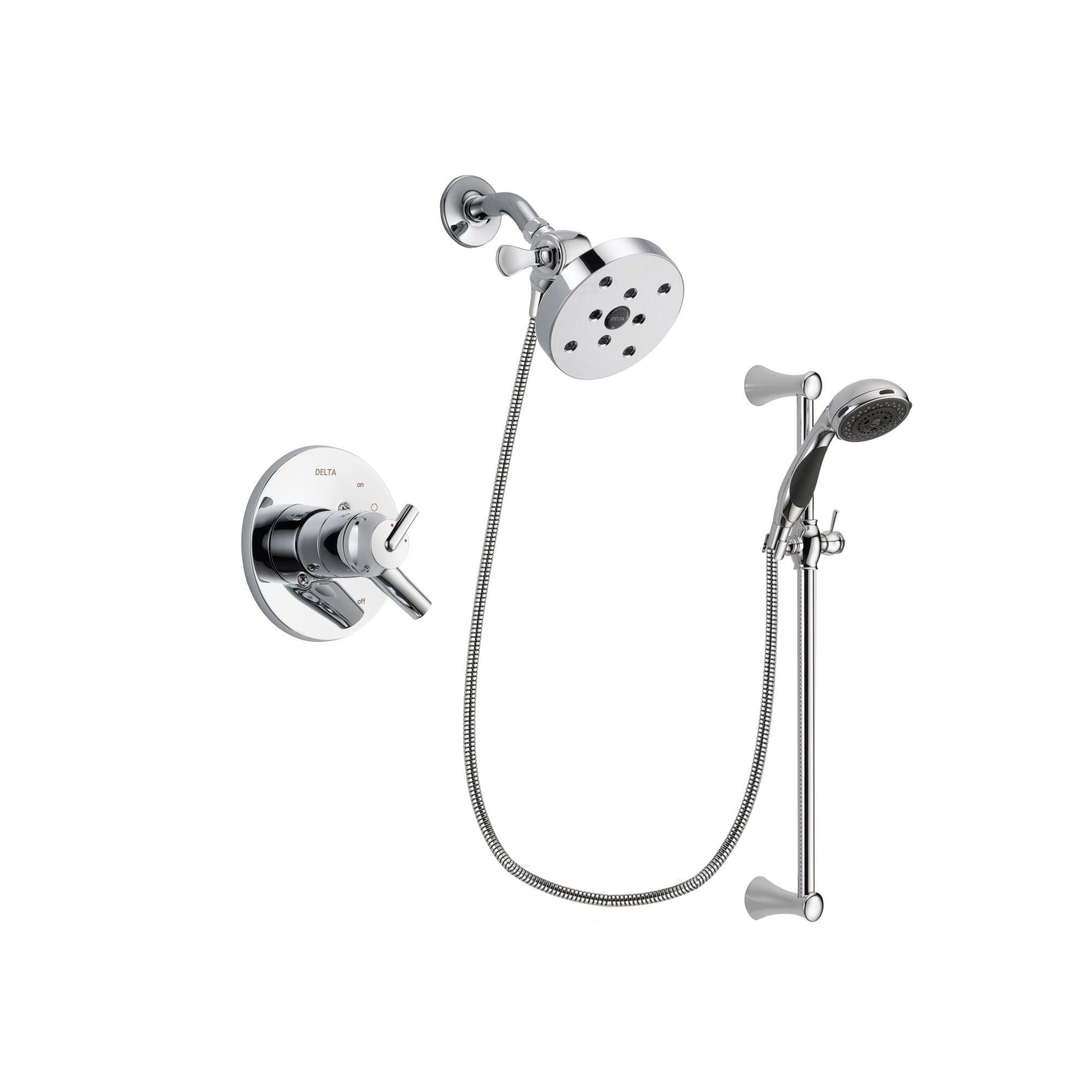 Delta Trinsic Chrome Shower Faucet System w/ Showerhead and Hand Shower DSP0822V